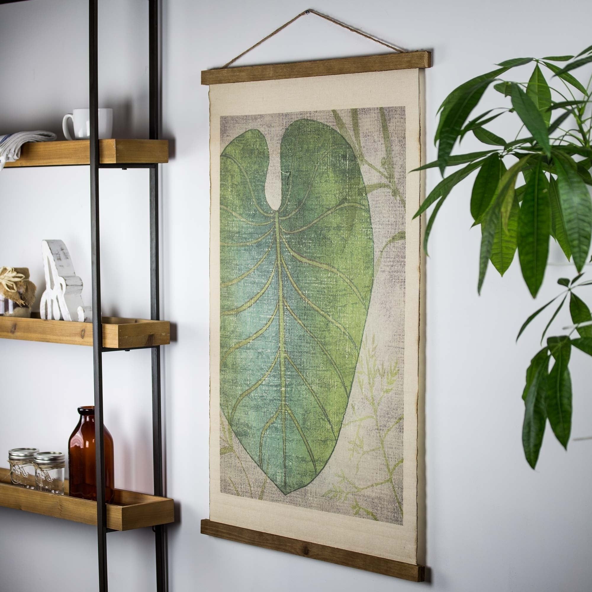 Preferred Shop American Art Decor Leaf Wall Scroll Tapestry With Rope – Free For Scroll Leaf Wall Decor (View 10 of 20)