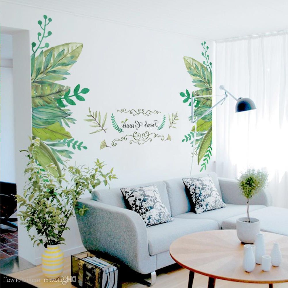Scroll Leaf Wall Decor Within Recent European Style Leaves Fake Metal Scroll Fresh Green Wall Stickers (View 12 of 20)
