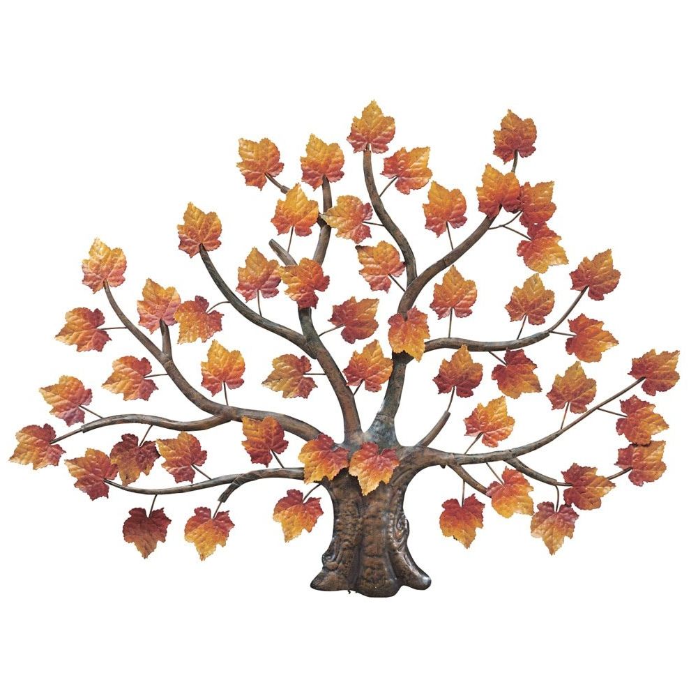 Tree Shell Leaves Sculpture Wall Decor In Best And Newest Amazon: Maple Tree Decorative Metal Wall Art: Home & Kitchen (View 15 of 20)