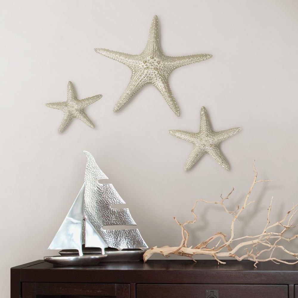 Well Liked Fetco Yelton Platinum Starfish Set X67600b – The Home Depot Within Yelton 3 Piece Starfish Wall Decor Sets (View 10 of 20)