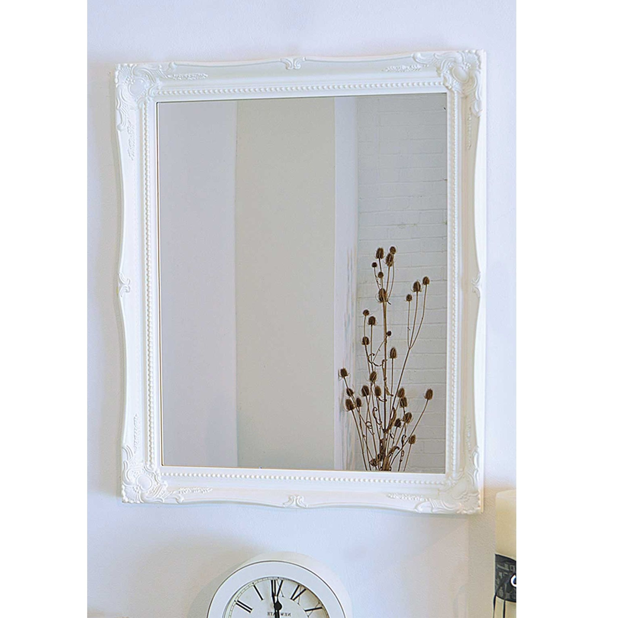 2019 Ornate Antique French Style Wall Mirror Intended For White Framed Wall Mirrors (Photo 11 of 20)