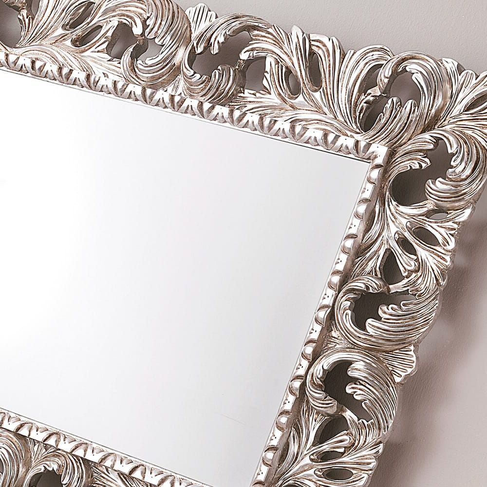 2019 Ornate Silver Leaf Rococo Wall Mirror Regarding Silver Leaf Wall Mirrors (View 17 of 20)