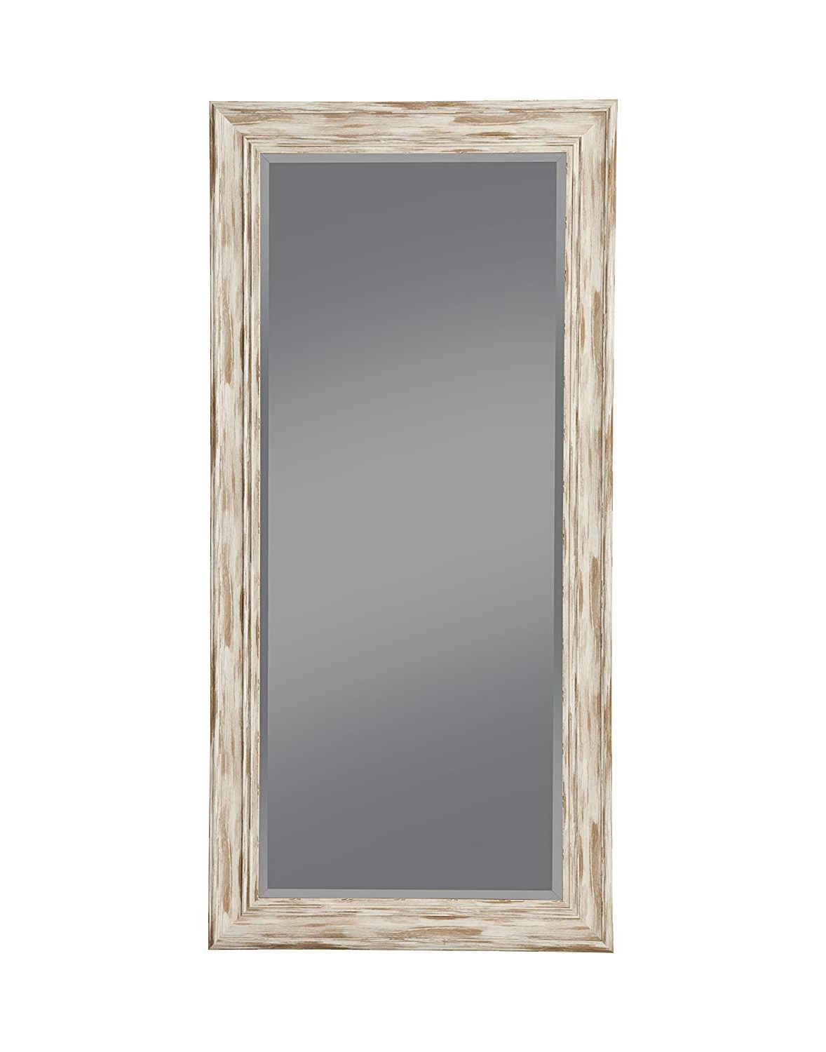 2019 Sandberg Furniture Antique White Wash Farmhouse Full Length Leaner Mirror, For Handcrafted Farmhouse Full Length Mirrors (View 7 of 20)