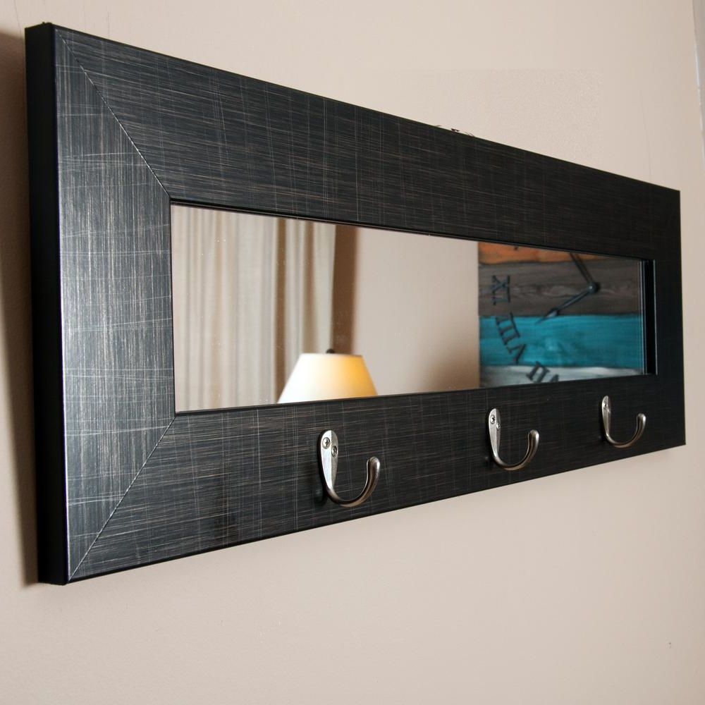 2020 Wall Mirrors With Hooks Throughout Last Look Scratched Black Wall Mirror With Hooks (View 1 of 20)
