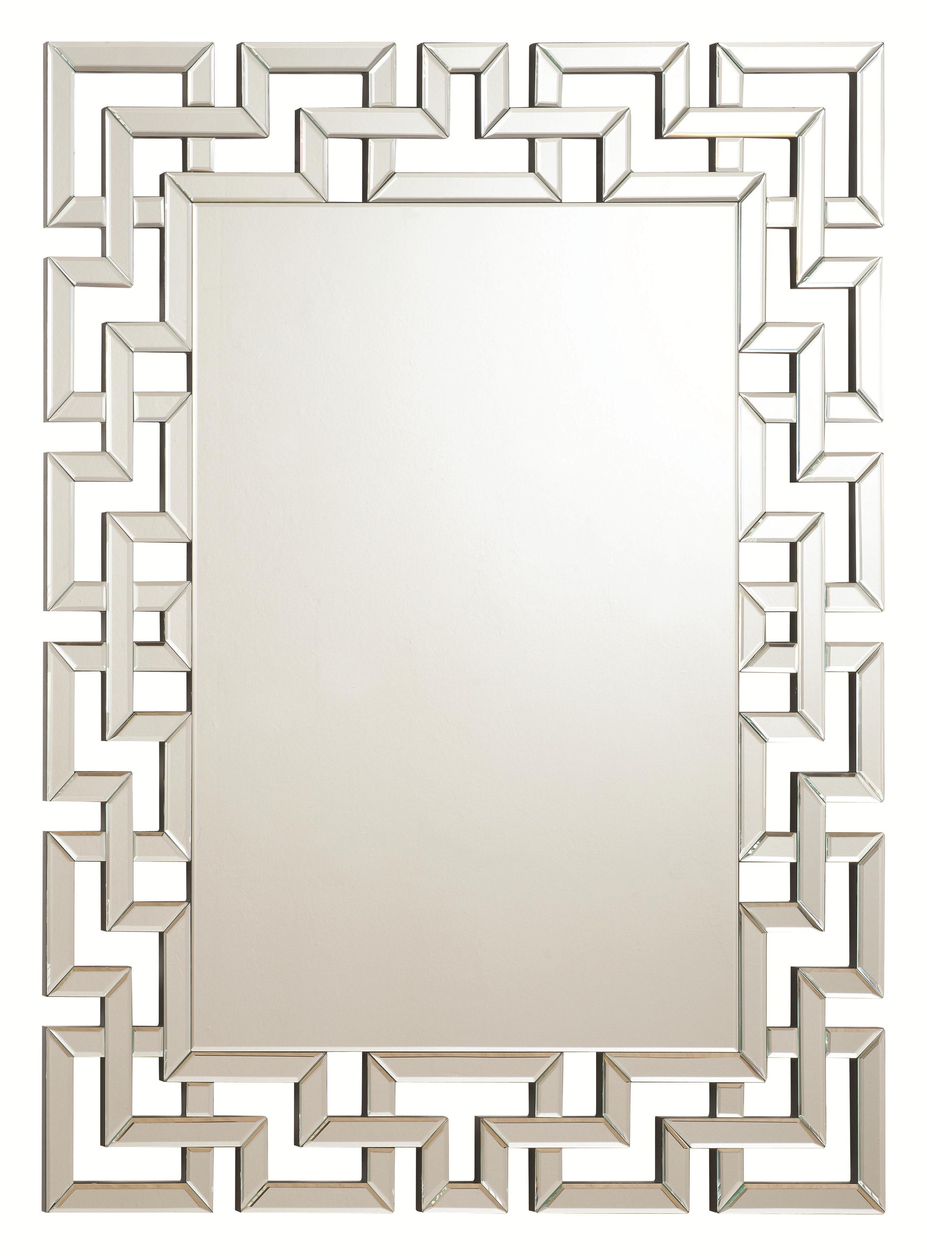 Accent Mirrors Frameless Greek Key Mirrorcoaster At Dunk & Bright  Furniture Pertaining To Well Liked Accent Mirrors (View 1 of 20)