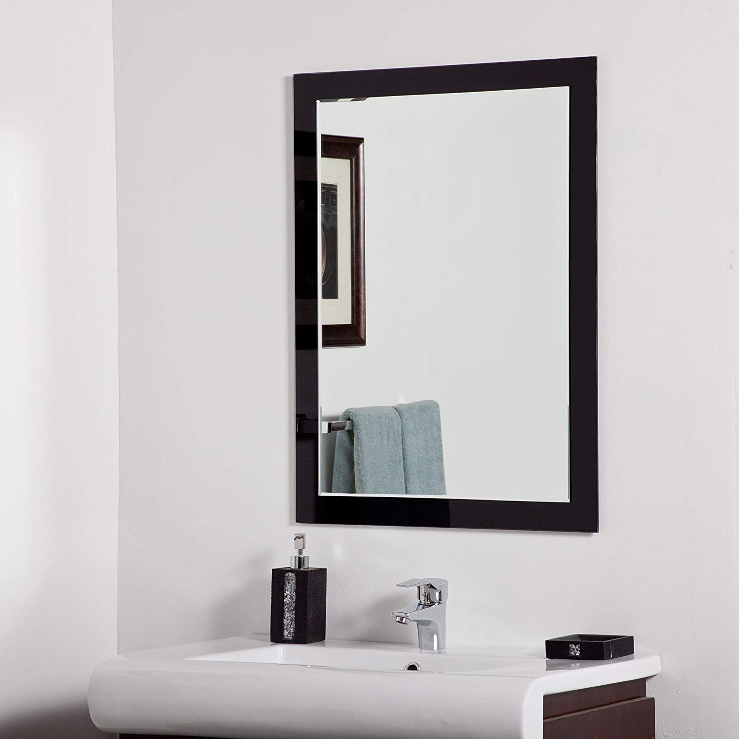 Amazon: Decor Wonderland Aris Modern Bathroom Mirror: Home & Kitchen Inside Most Popular Contemporary Bathroom Wall Mirrors (Photo 20 of 20)