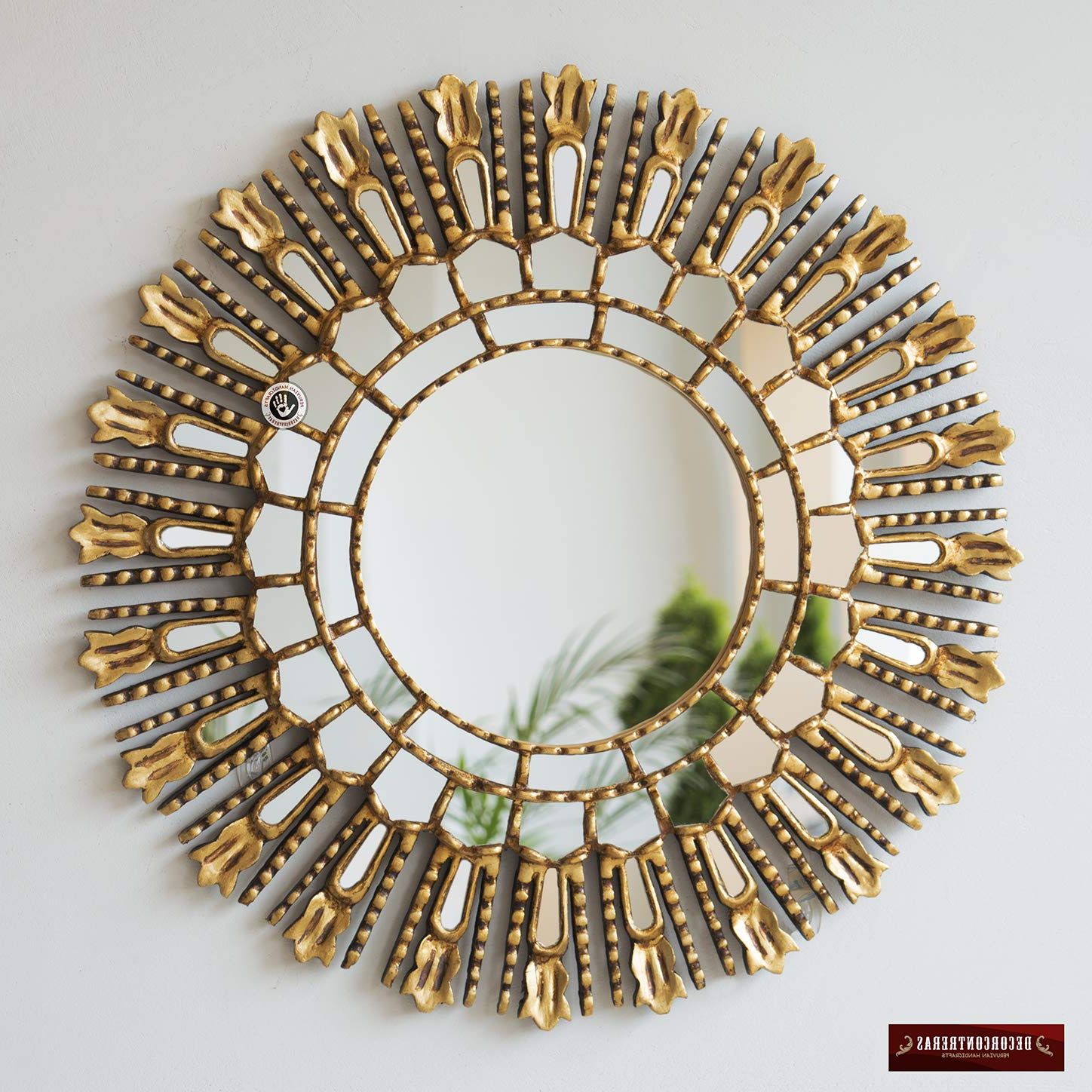 Amazon: Decorative Round Sunburst Gold Mirror  (View 5 of 20)