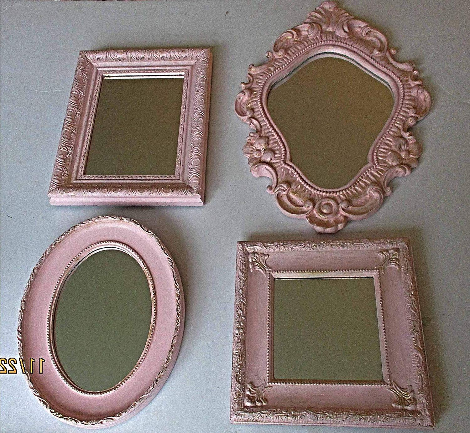 Amazon: Wall Mirrors, Vintage, Distressed, Pink And Gold Intended For Best And Newest Nursery Wall Mirrors (View 6 of 20)