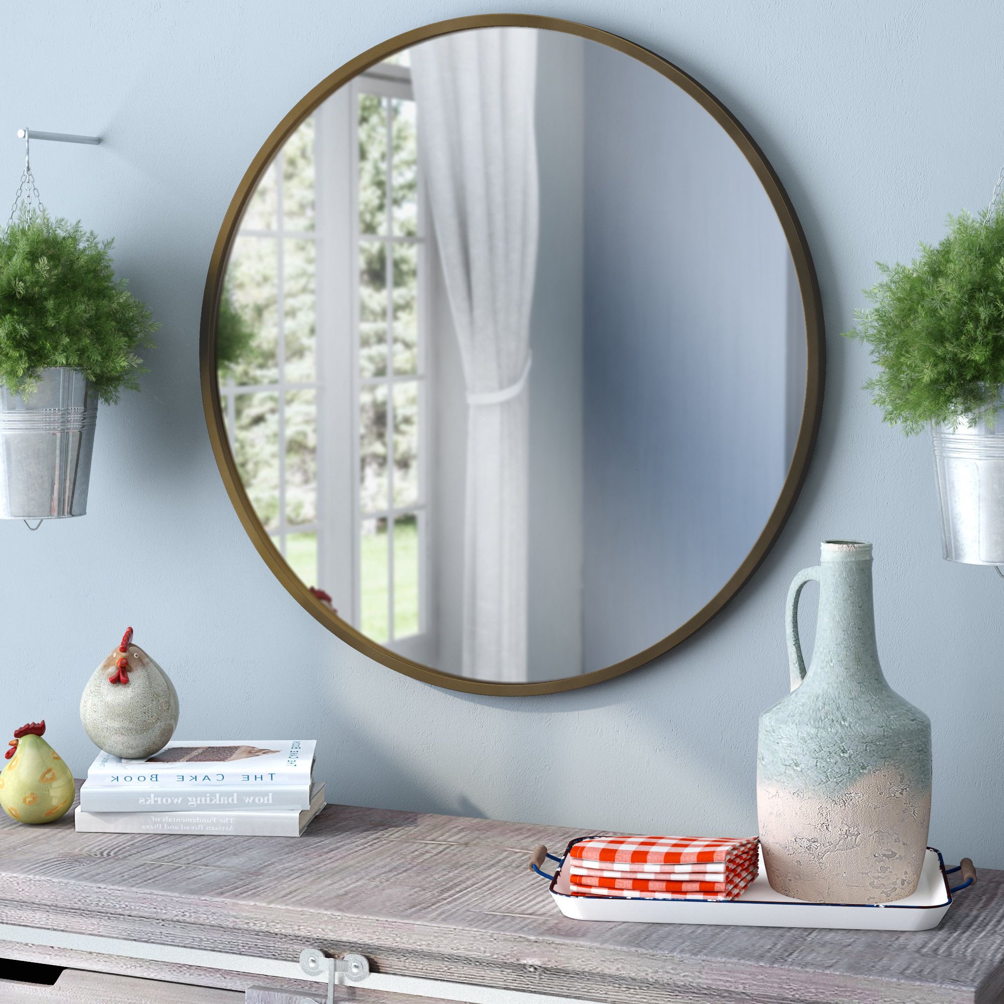 Angie Round Modern & Contemporary Accent Mirror Intended For Widely Used Loftis Modern & Contemporary Accent Wall Mirrors (View 6 of 20)