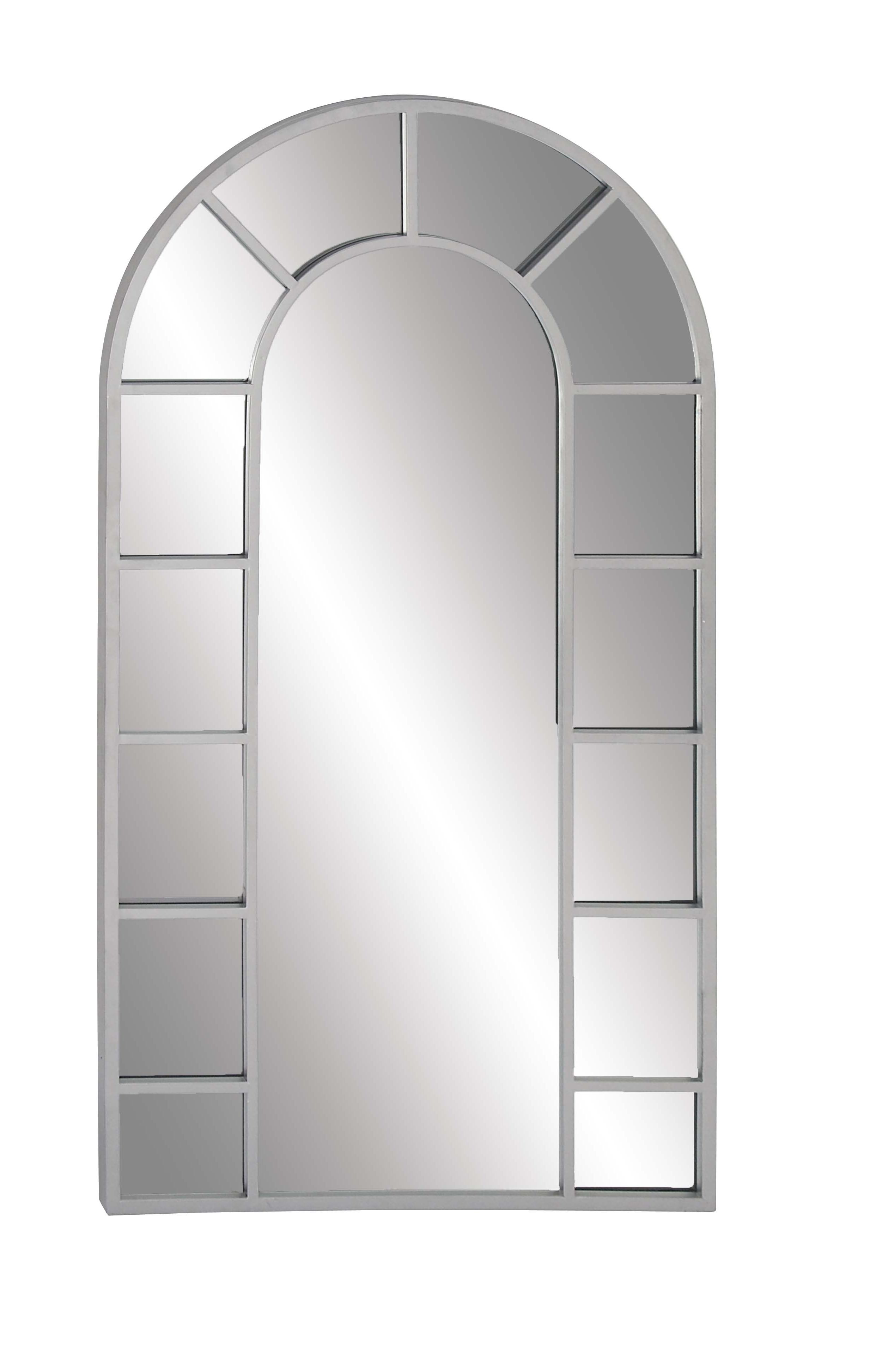 Arch Vertical Wall Mirrors Pertaining To Popular Decmode Contemporary Wood And Metal Arched White Wall Mirror, White (View 6 of 20)