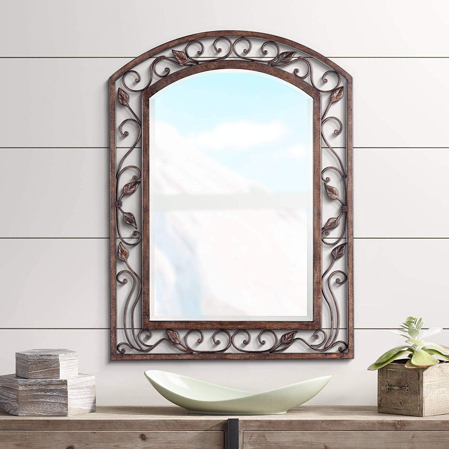 Arch Wall Mirrors Throughout 2019 Franklin Iron Works Eden Park Arch 25" X 34" Wall Mirror (View 11 of 20)