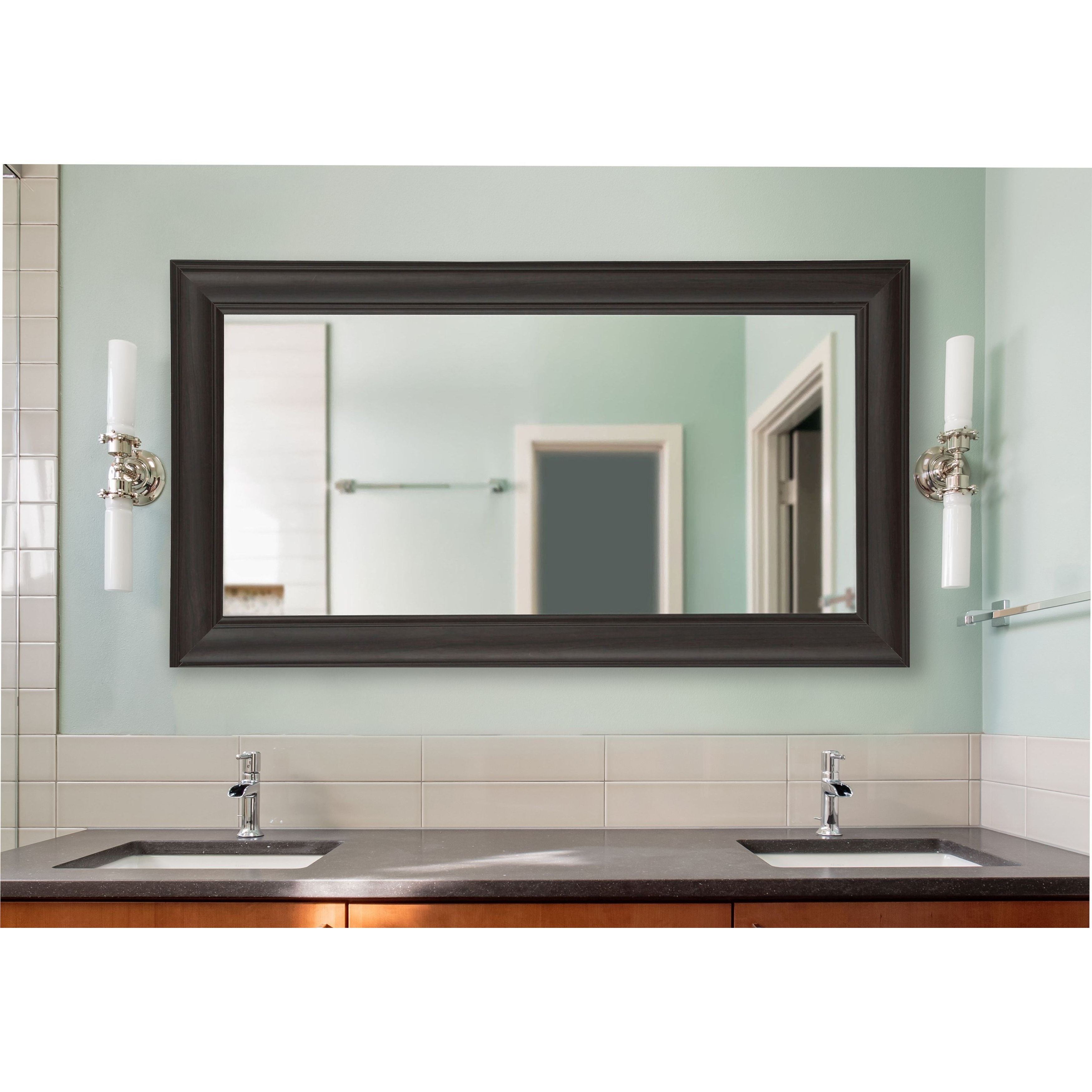 Best And Newest American Made Extra Large 38.5 X 77.5 Inch Brazilian Walnut Vanity Wall  Mirror Within Walnut Wall Mirrors (Photo 16 of 20)