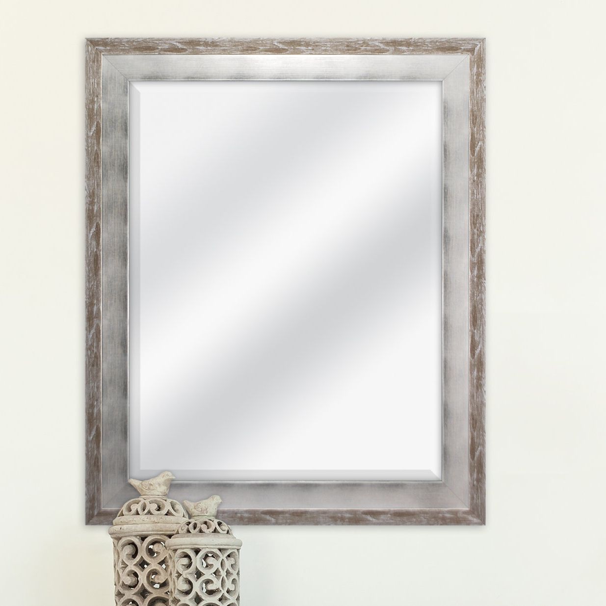 Best And Newest Epinal Shabby Elegance Wall Mirror Intended For Farmhouse Woodgrain And Leaf Accent Wall Mirrors (View 13 of 20)