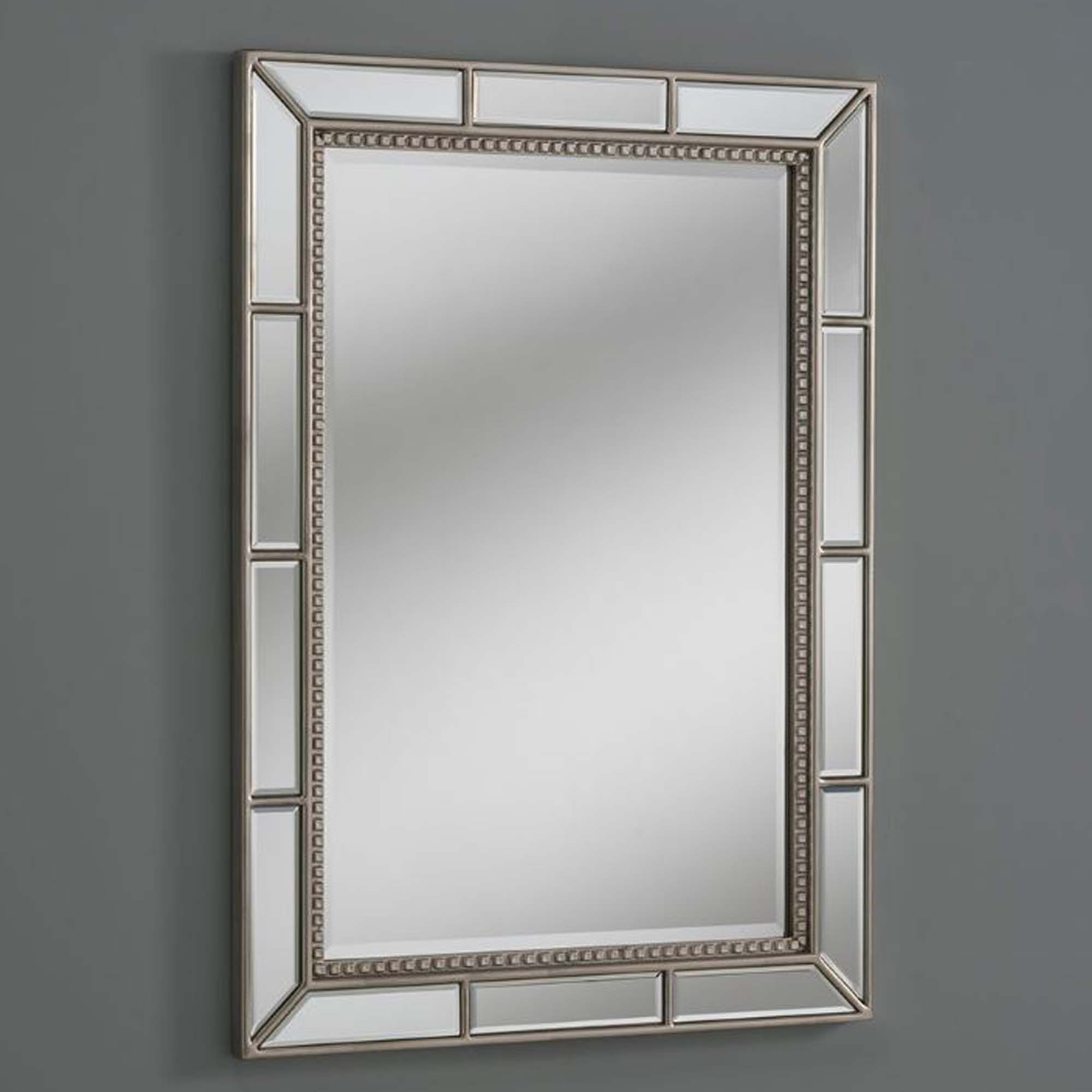 Bevelled Wall Mirrors Inside Preferred Mirrored Wall Mirror Silver Bevelled Frame (View 4 of 20)