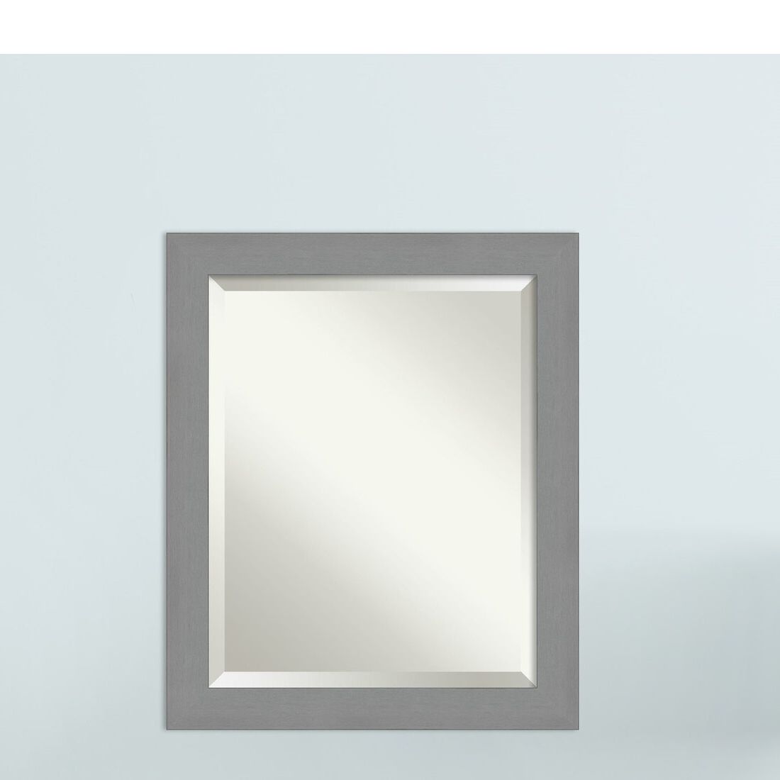 Brushed Nickel Wall Mirrors For Bathroom With Well Known Kallas Brushed Nickel Beveled Wall Mirror (View 16 of 20)
