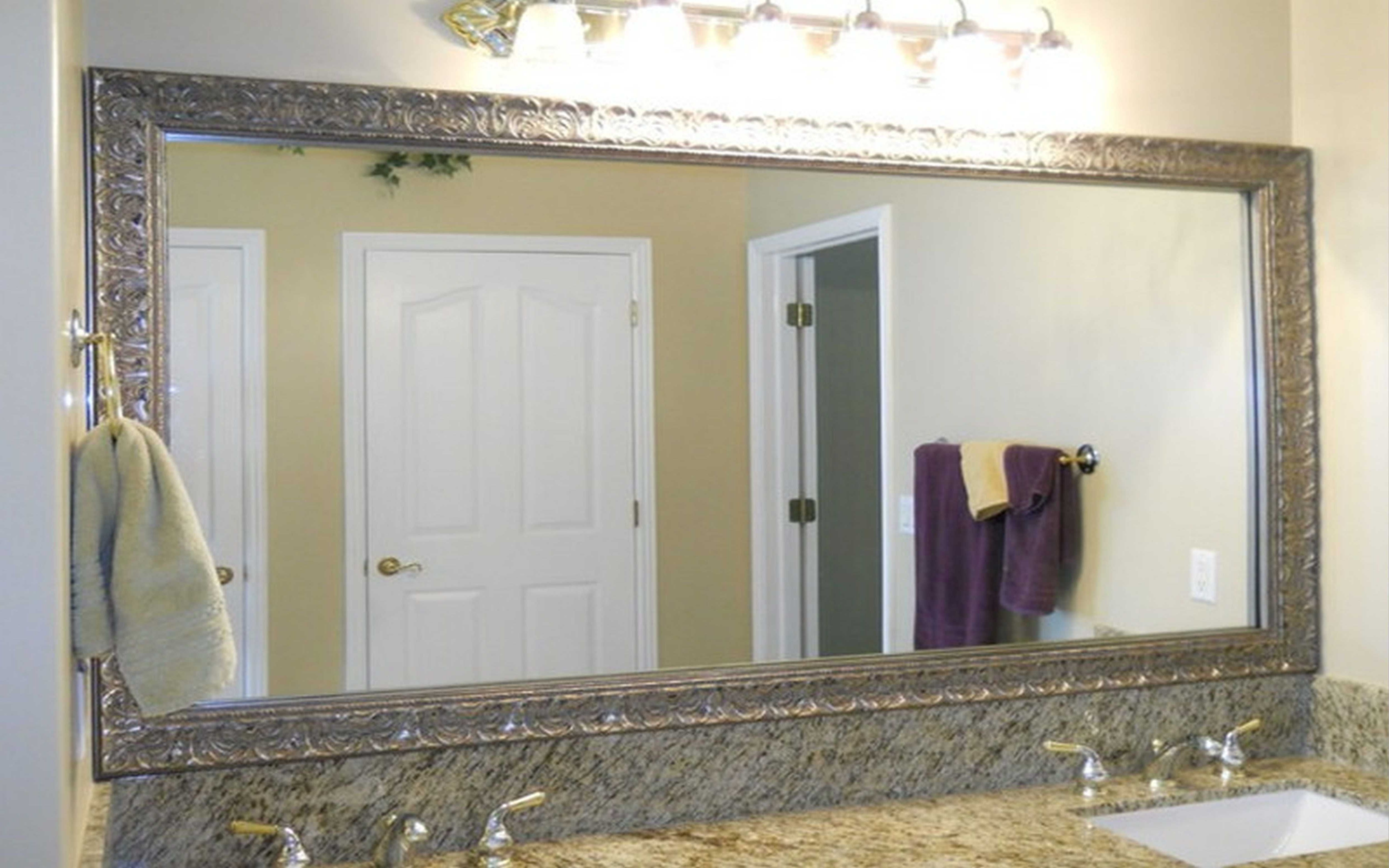 Brushed Nickel Wall Mirrors For Bathroom Within 2019 34 Most Magic Extraordinary How To Hang Bathroom Mirror About (View 7 of 20)