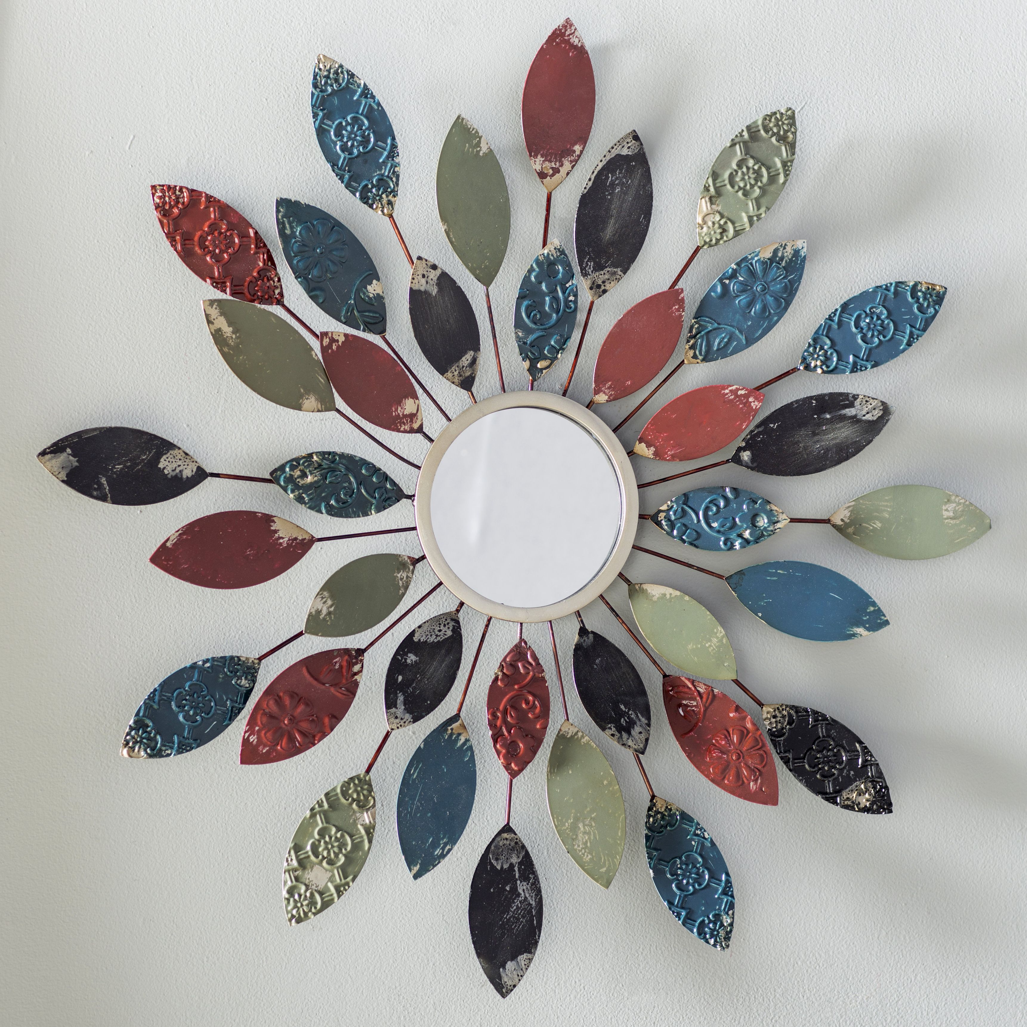 Carstens Sunburst Leaves Wall Mirror Regarding Fashionable Bruckdale Decorative Flower Accent Mirrors (View 20 of 20)