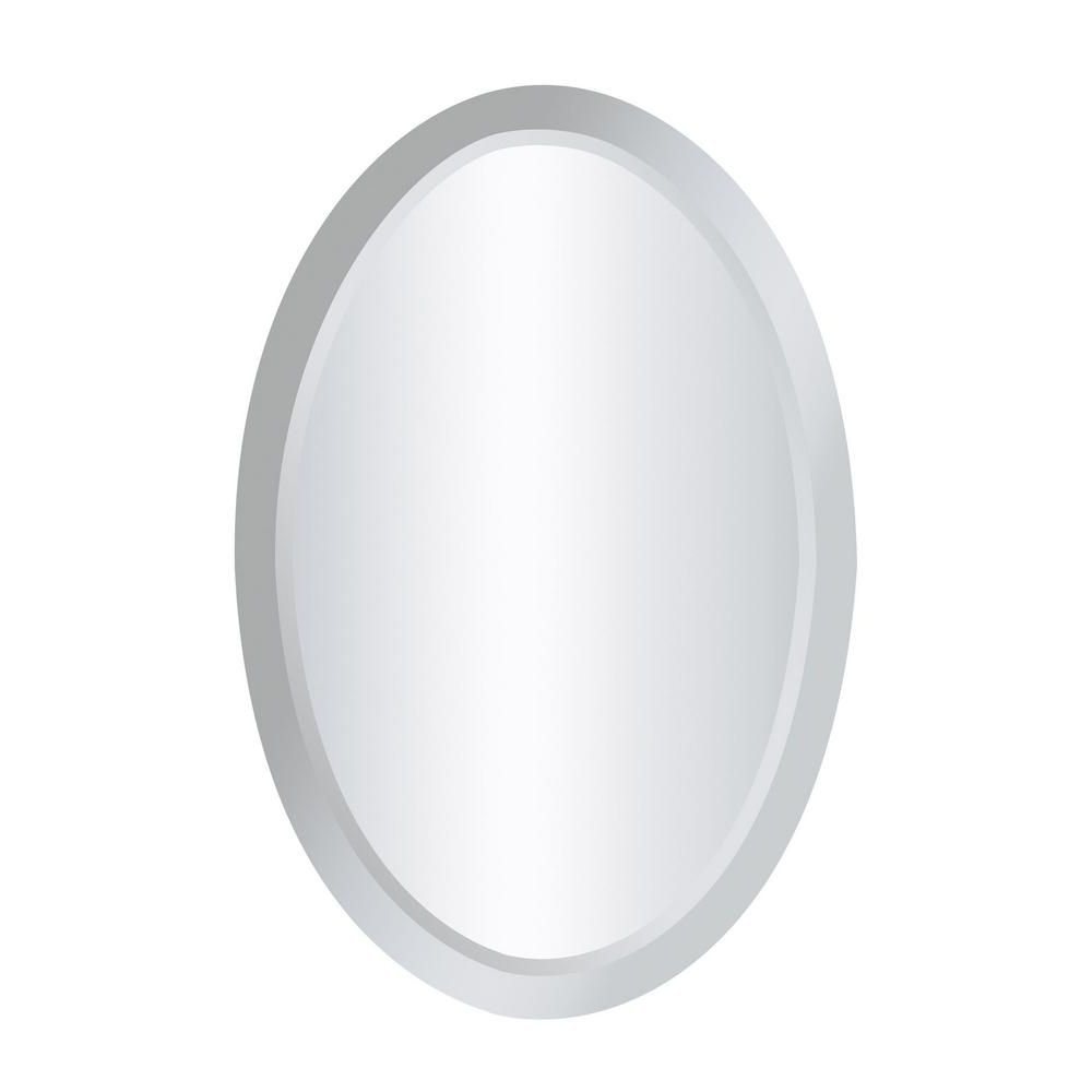 Chardron 24 In. X 16 In. Oval Mirror Glass Framed Mirror Intended For Recent White Oval Wall Mirrors (Photo 16 of 20)