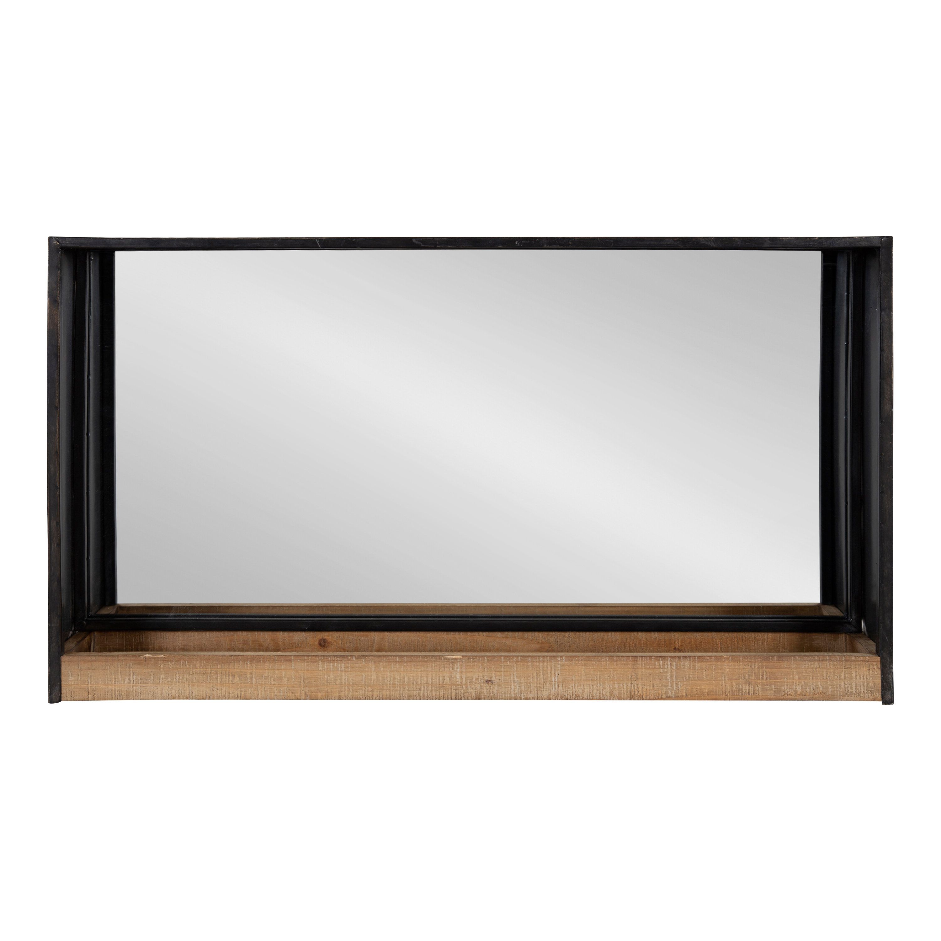 Coelho Casual Modern Beveled With Shelf Accent Mirror With Latest Austin Industrial Accent Mirrors (View 15 of 20)