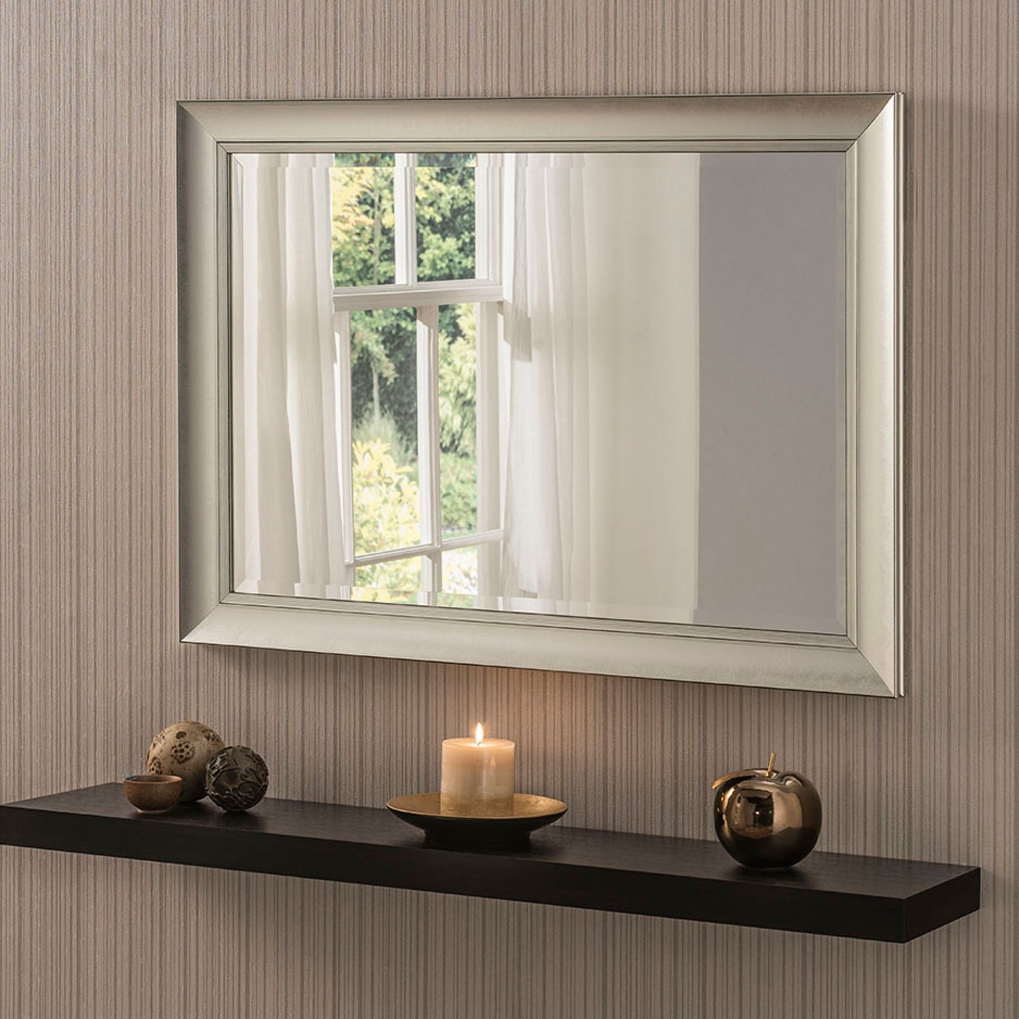 Contemporary Silver Beveled Wall Mirror With Regard To Most Recently Released Modern & Contemporary Beveled Wall Mirrors (View 12 of 20)