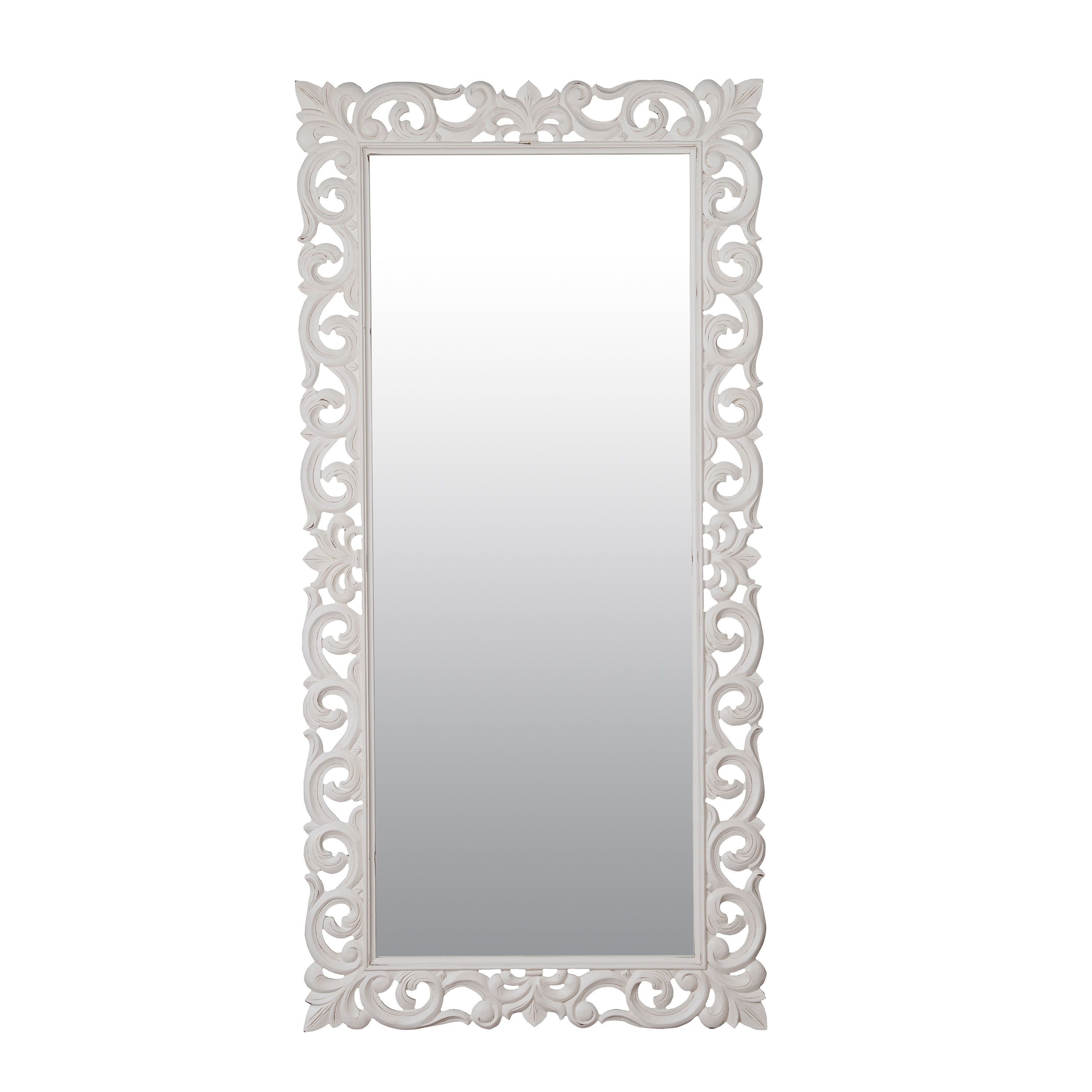Current Aumsville 78" Vintage White Rectangular Accent Mirror – Antique White Pertaining To Bristol Accent Mirrors (Photo 12 of 20)
