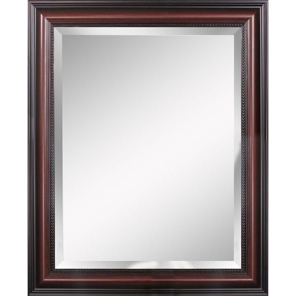 Current Deco Mirror Traditional 30 In. X 42 In. Single Framed Wall Mirror In Cherry Intended For Cherry Wood Framed Wall Mirrors (Photo 2 of 20)