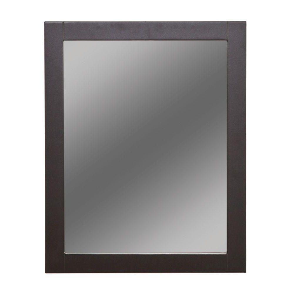 Current Glacier Bay Del Mar 24 In. X 30 In. Framed Wall Mirror In Espresso Throughout Vanity Wall Mirrors For Bathroom (Photo 4 of 20)