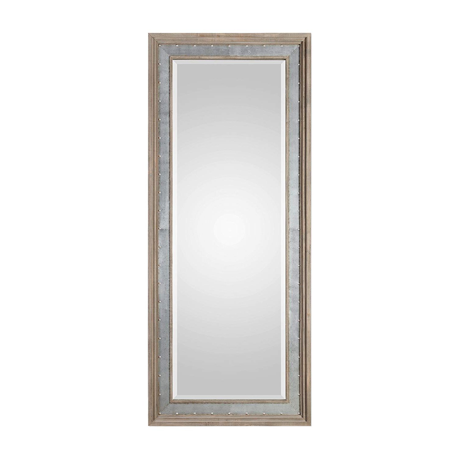 Current Industrial Full Length Mirrors Pertaining To Amazon: My Swanky Home Rustic Wood Metal Full Length Industrial (View 4 of 20)
