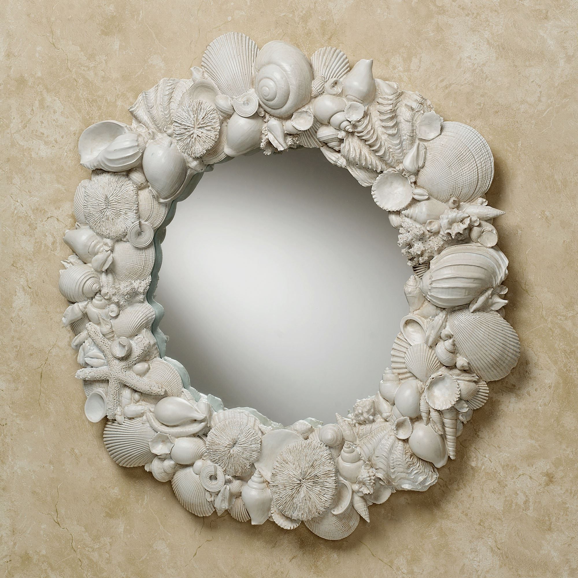Current Seashell Melange Round Coastal Wall Mirror For Coastal Wall Mirrors (View 2 of 20)