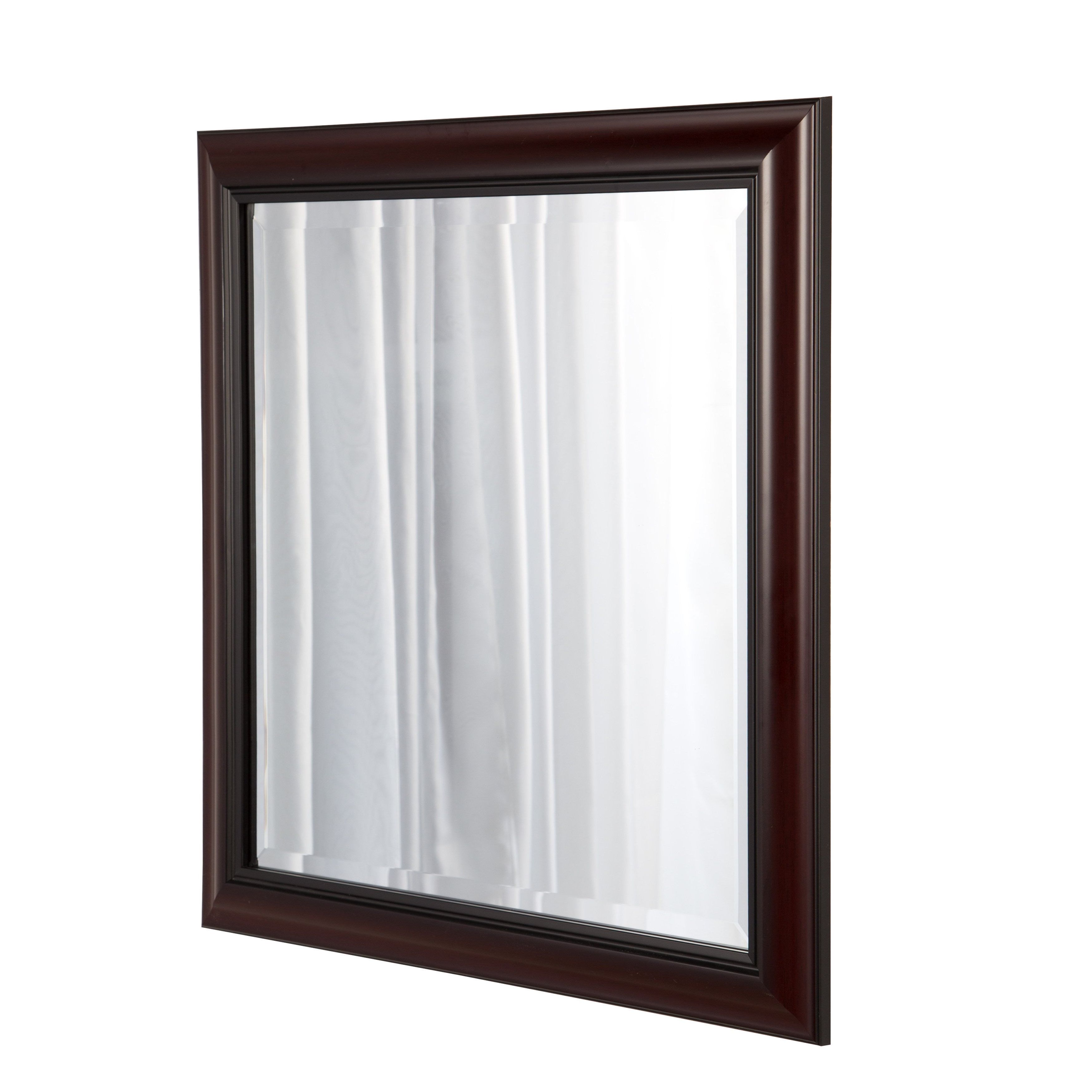 Designovation Dalat Cherry Framed Beveled Wall Mirror Within Popular Cherry Wood Framed Wall Mirrors (View 10 of 20)