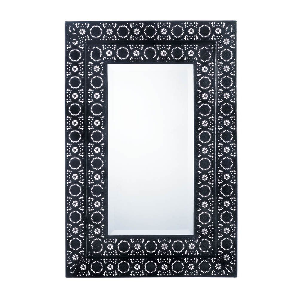 Details About Decorative Wall Mirrors, Moroccan Style Frame Black Wall  Mirror For Bathroom In Most Recently Released Black Wall Mirrors (View 8 of 20)