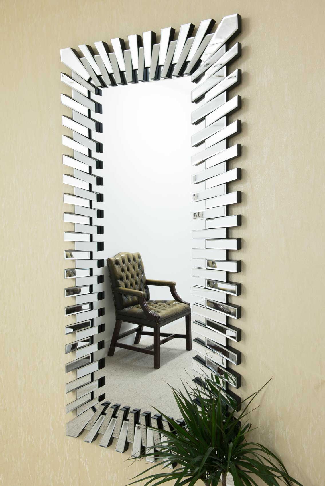 Details About Large Wall Mirror Modern Unique 3d Sunburst All Glass  Venetian Rectangular With Regard To Most Popular Large Modern Wall Mirrors (View 2 of 20)