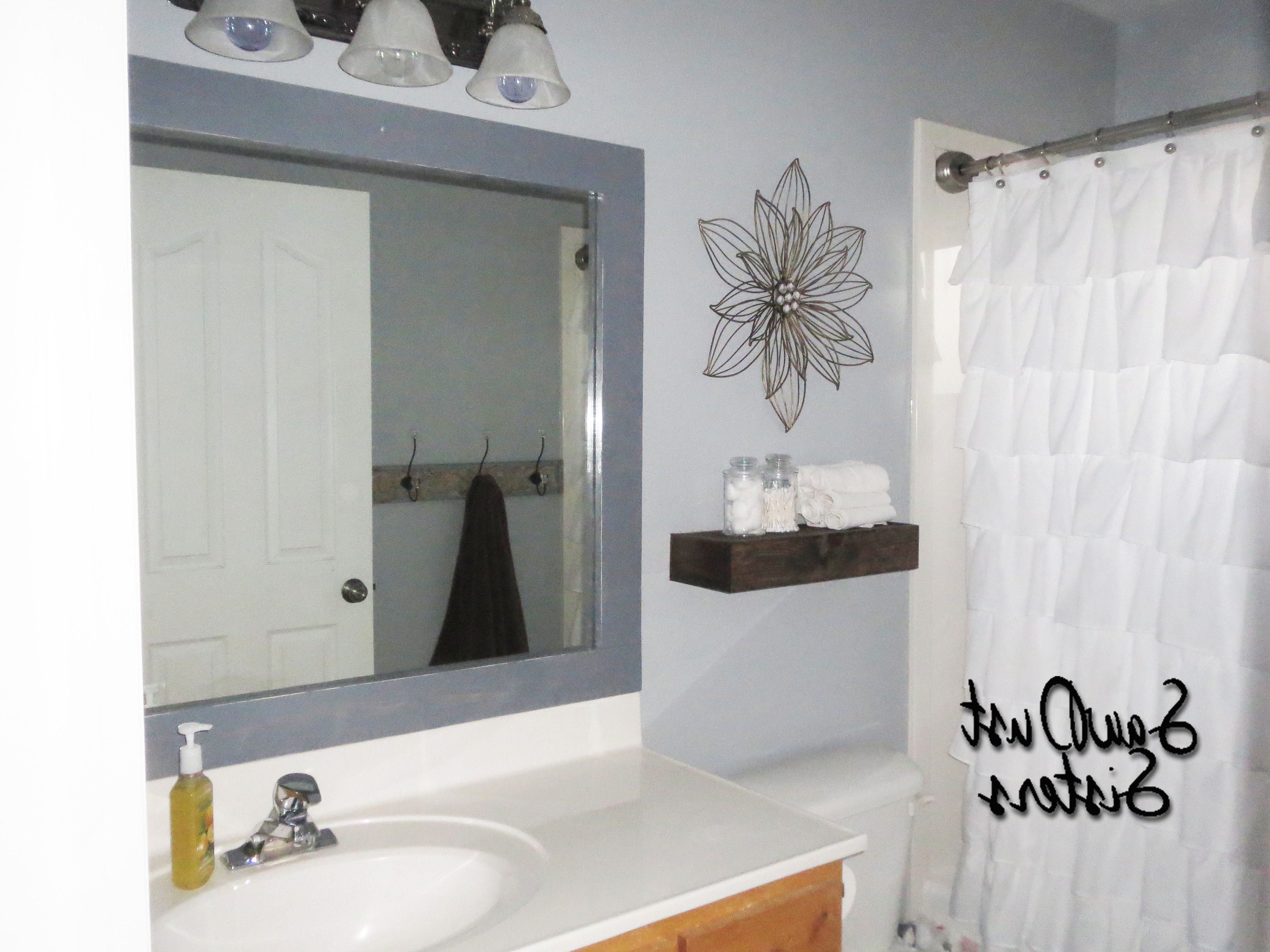 Diy Stick On Mirror Frame – Sawdust Sisters Pertaining To Latest No Frame Wall Mirrors (View 19 of 20)