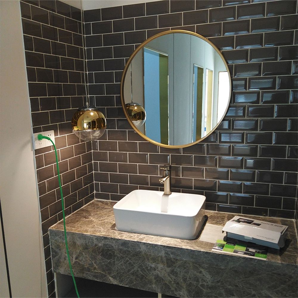 European Luxury Bathroom Mirror Gold Round Mirror Makeup Mirror  Round Mirror Bathroom Wall Mirror Iron Mirror Lo68916 In Bath Mirrors From (View 13 of 20)