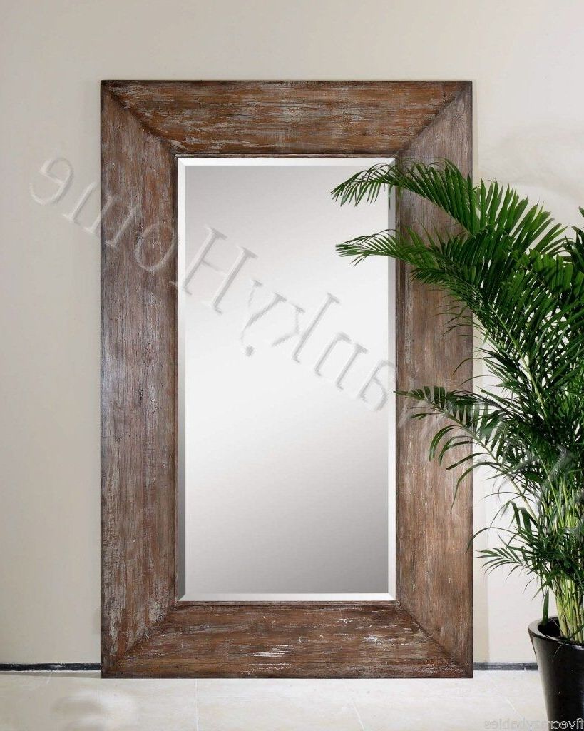 Extra Large Wall Mirror Oversize Rustic Wood Horchow Full Length Floor  Leaner Regarding Widely Used Large Rustic Wall Mirrors (View 3 of 20)