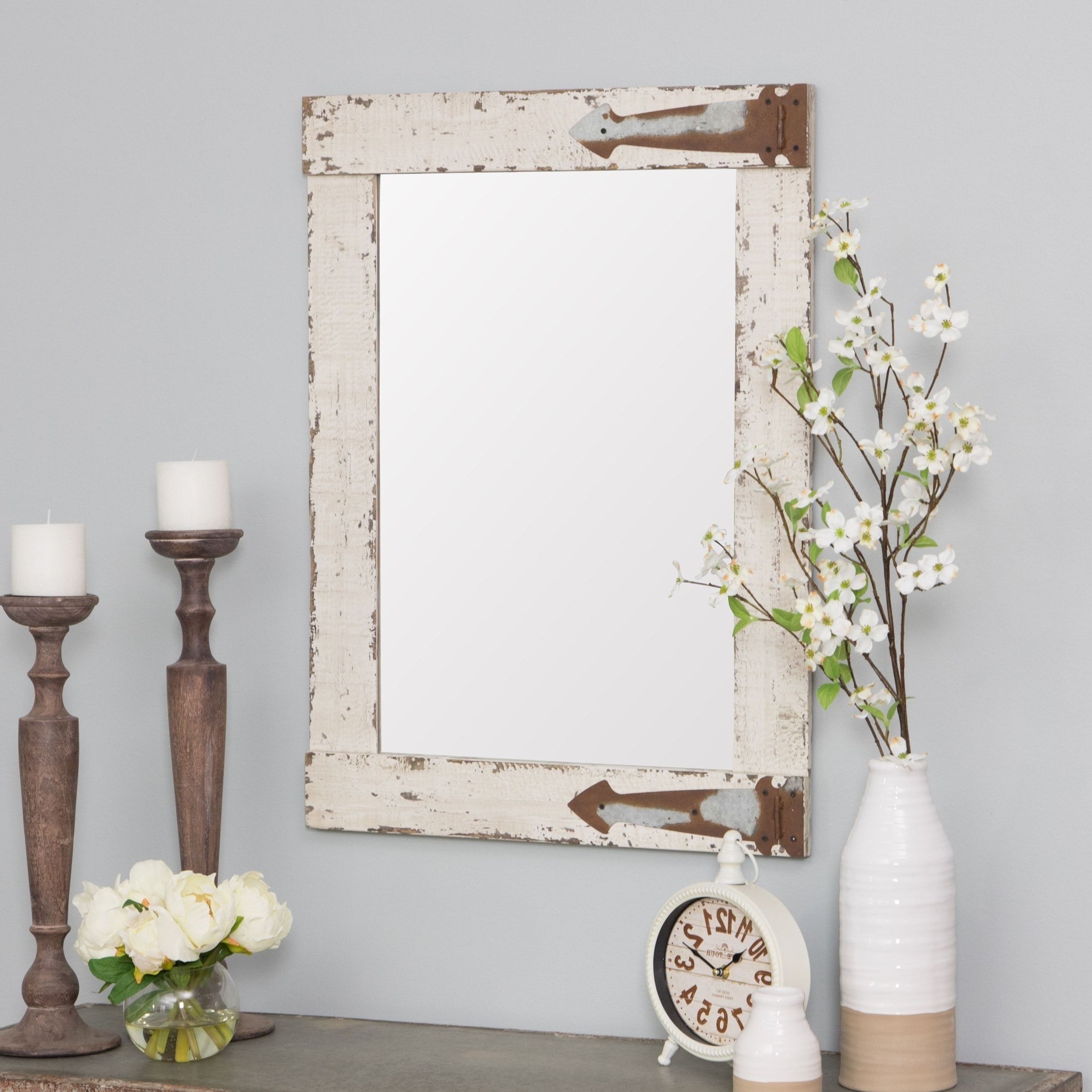 Famous Kist Farmhouse Wall Mirrors With Serenad Farmhouse Wall Mirror – White – 30h X 22"w X 1.5"d, Aspire (Photo 1 of 20)