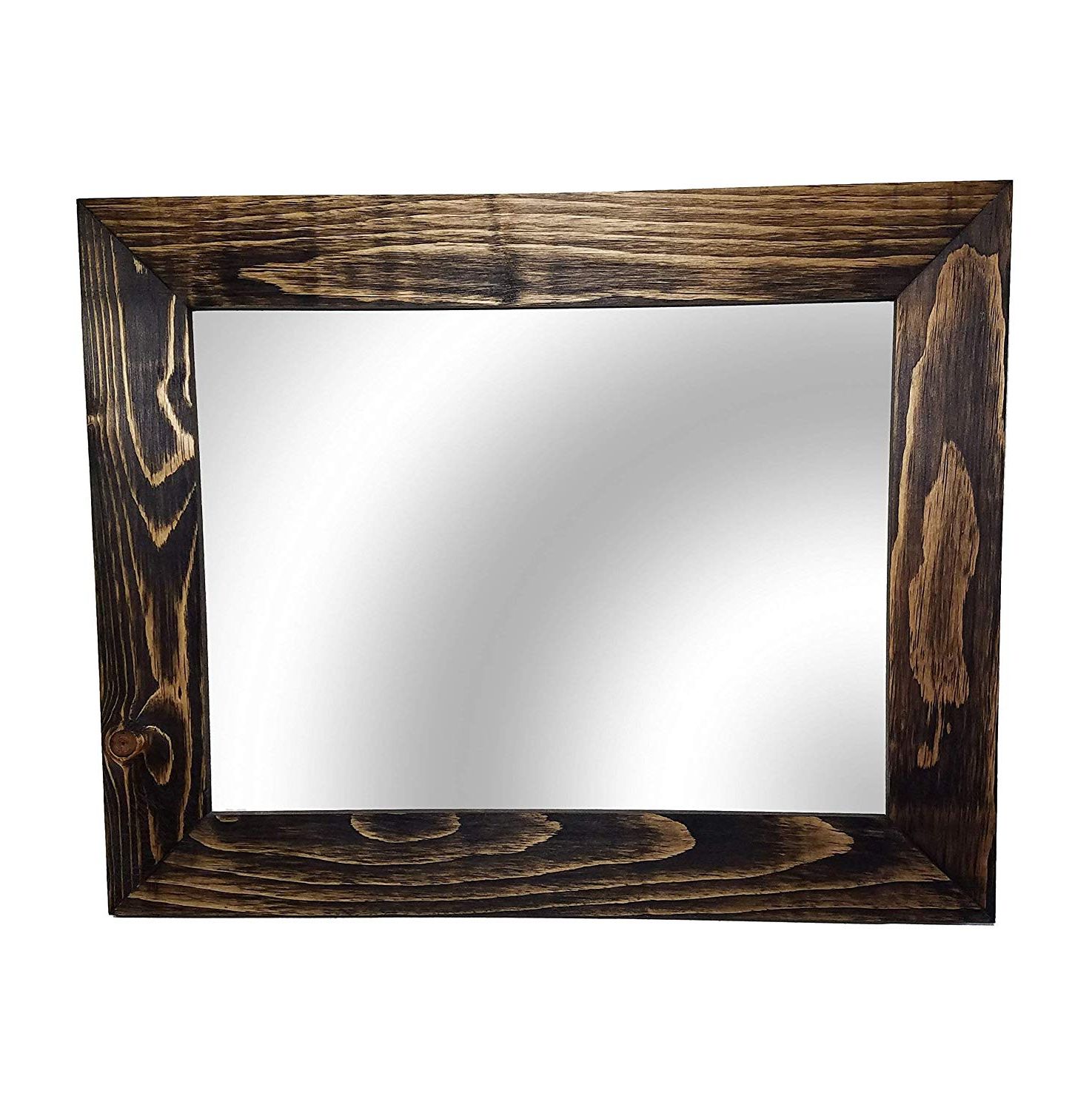 Fashionable Shiplap Large Wood Framed Mirror Available In 4 Sizes And 20 Colors: Shown  In Dark Walnut Stain – Large Wall Mirror – Rustic Barnwood Style – Intended For Wooden Framed Wall Mirrors (View 14 of 20)