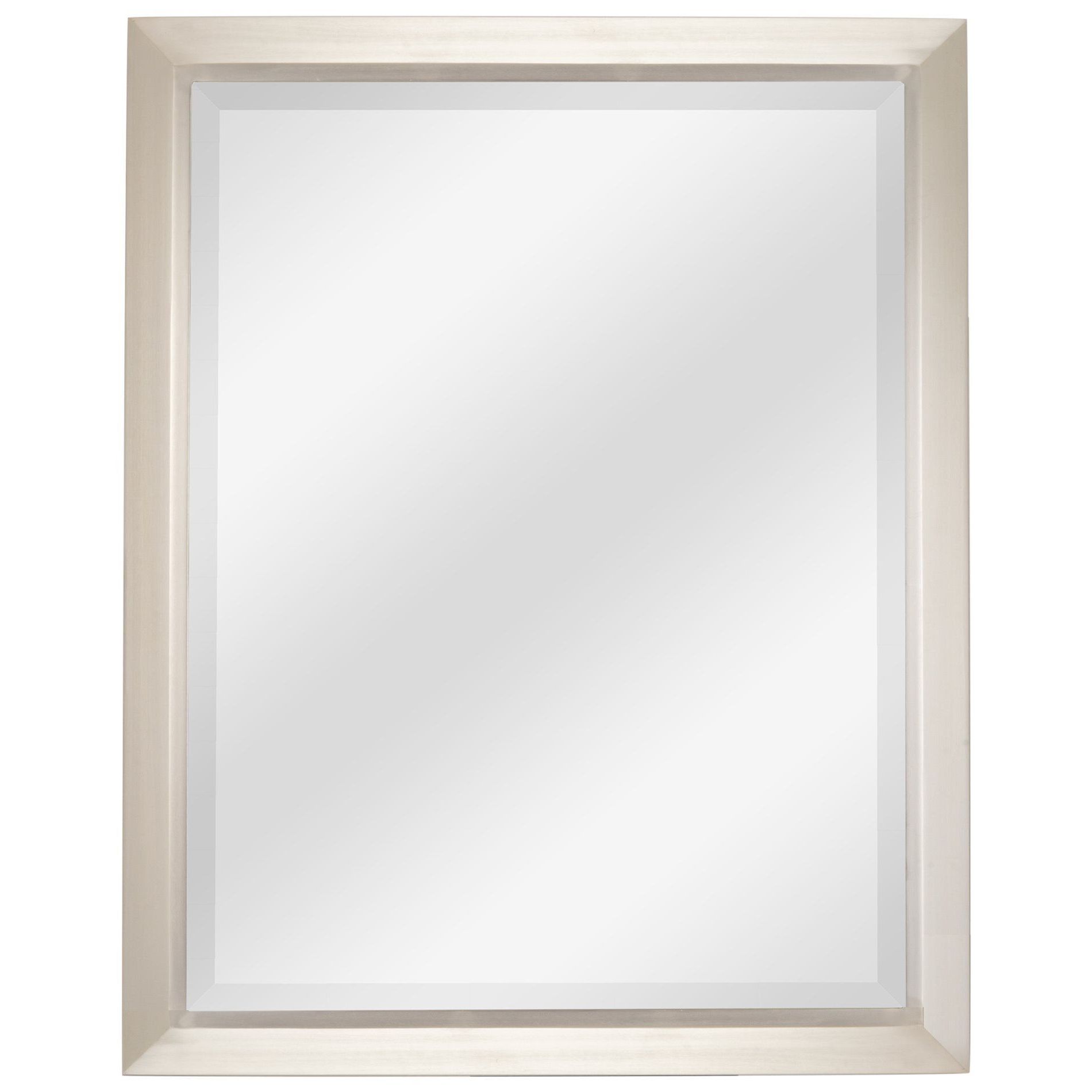 Favorite Brushed Nickel Wall Mirrors For Bathroom With Regard To Revel Madison 30" Large Decorative Bathroom Wall Mirror + Brushed (View 15 of 20)