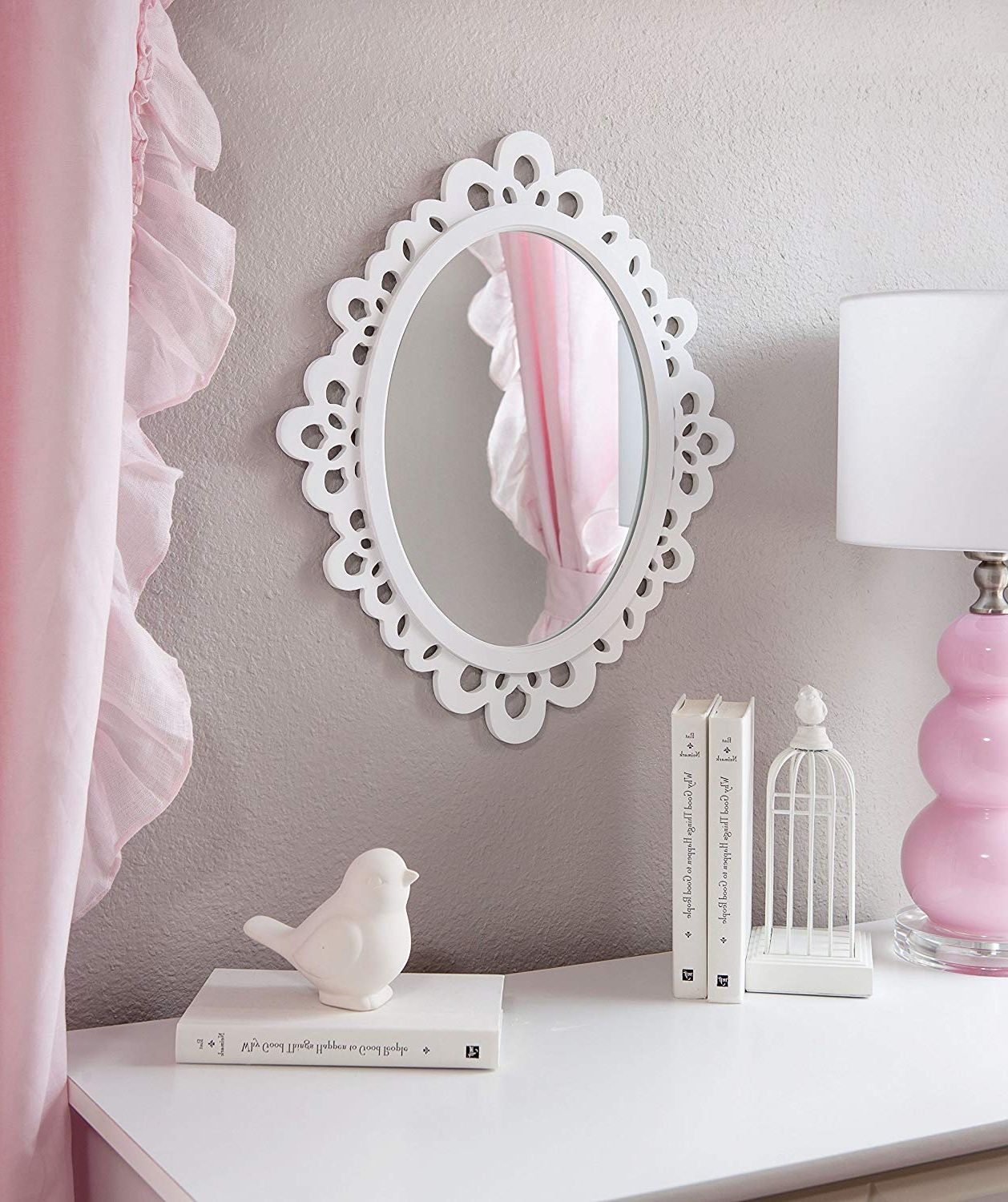 Favorite Oval Wall Mirror – Highly Decorative Wall Accessories – Use It For Bedroom  And Bathroom Wall, Or As A Princess Mirror For Girl's Princess Bedroom (View 3 of 20)
