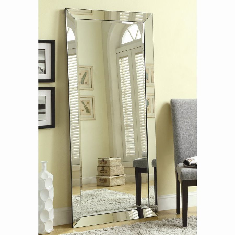 Floor To Ceiling Wall Mirrors With Favorite Coaster Fine Furniture Silver Beveled Frameless Floor Mirror (View 20 of 20)