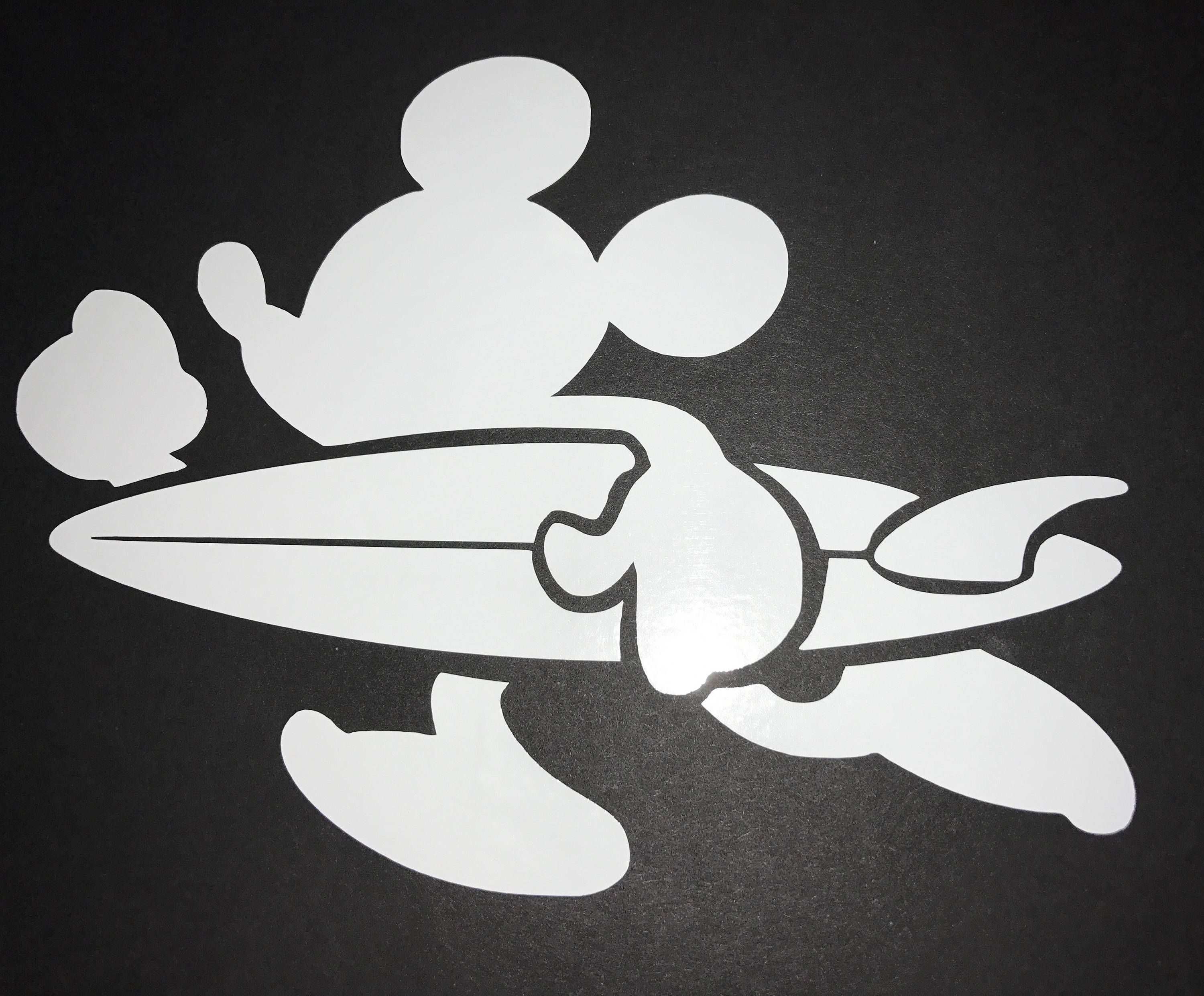 Hang Loose / Mickey Mouse Surfer / Car Decal / Wall / Mirror Decal For Best And Newest Mickey Mouse Wall Mirrors (View 11 of 20)
