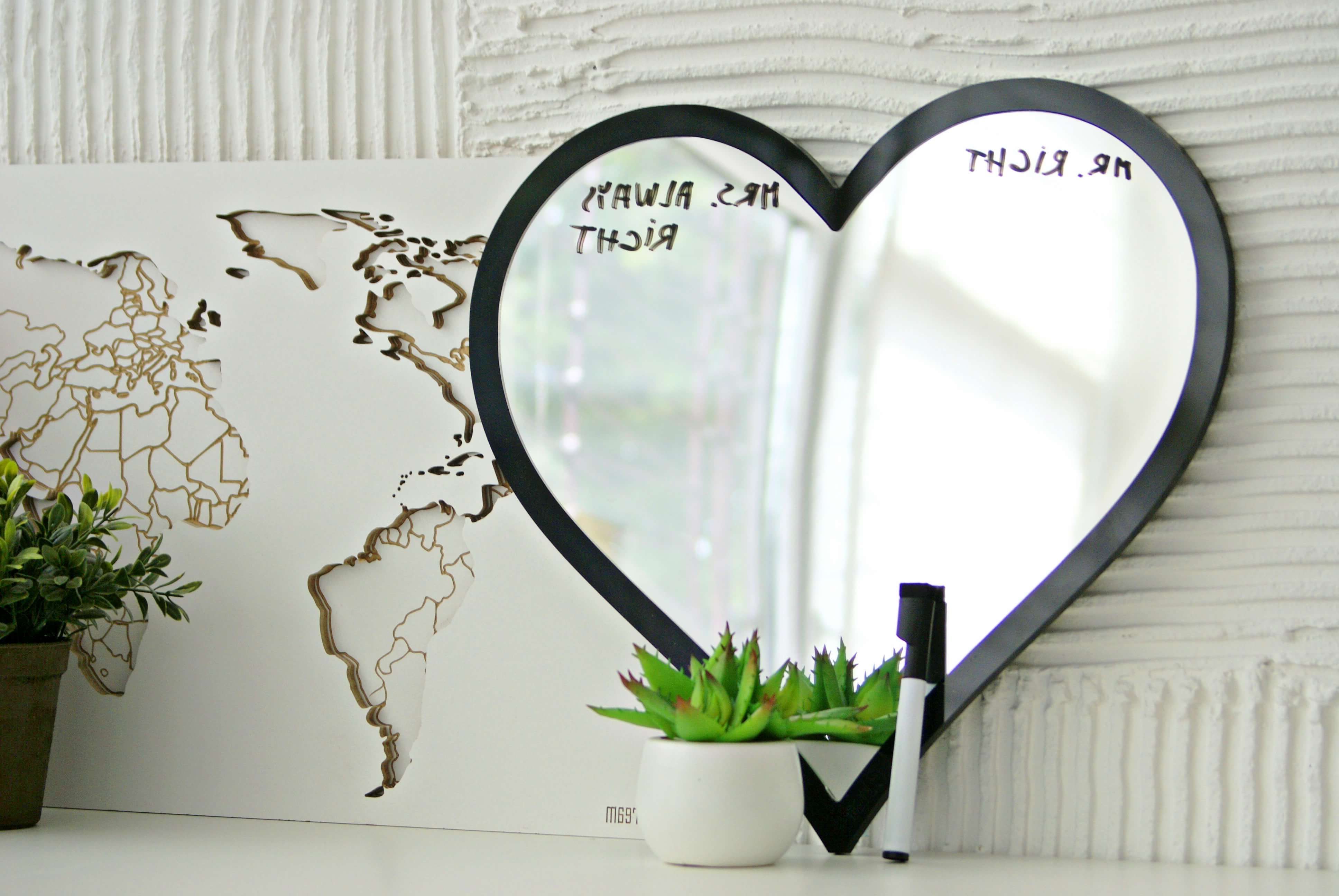 Heart Shaped Wall Mirrors With Famous Heart Mirror – Black Frame –  (View 9 of 20)