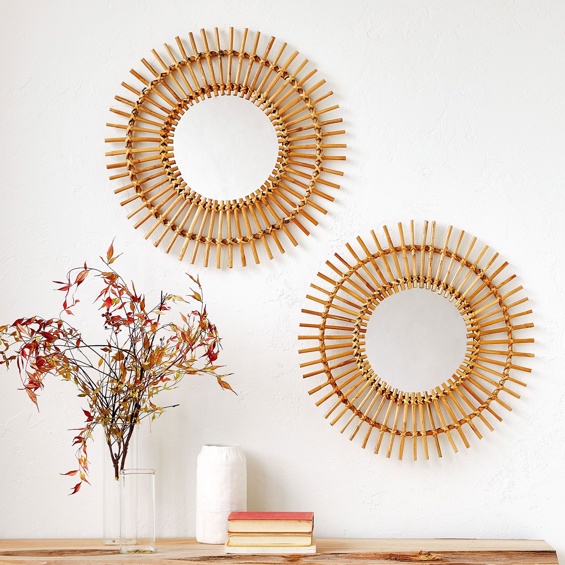 Image 1 Of The Product Sun Shaped Bamboo Mirror (View 2 of 20)