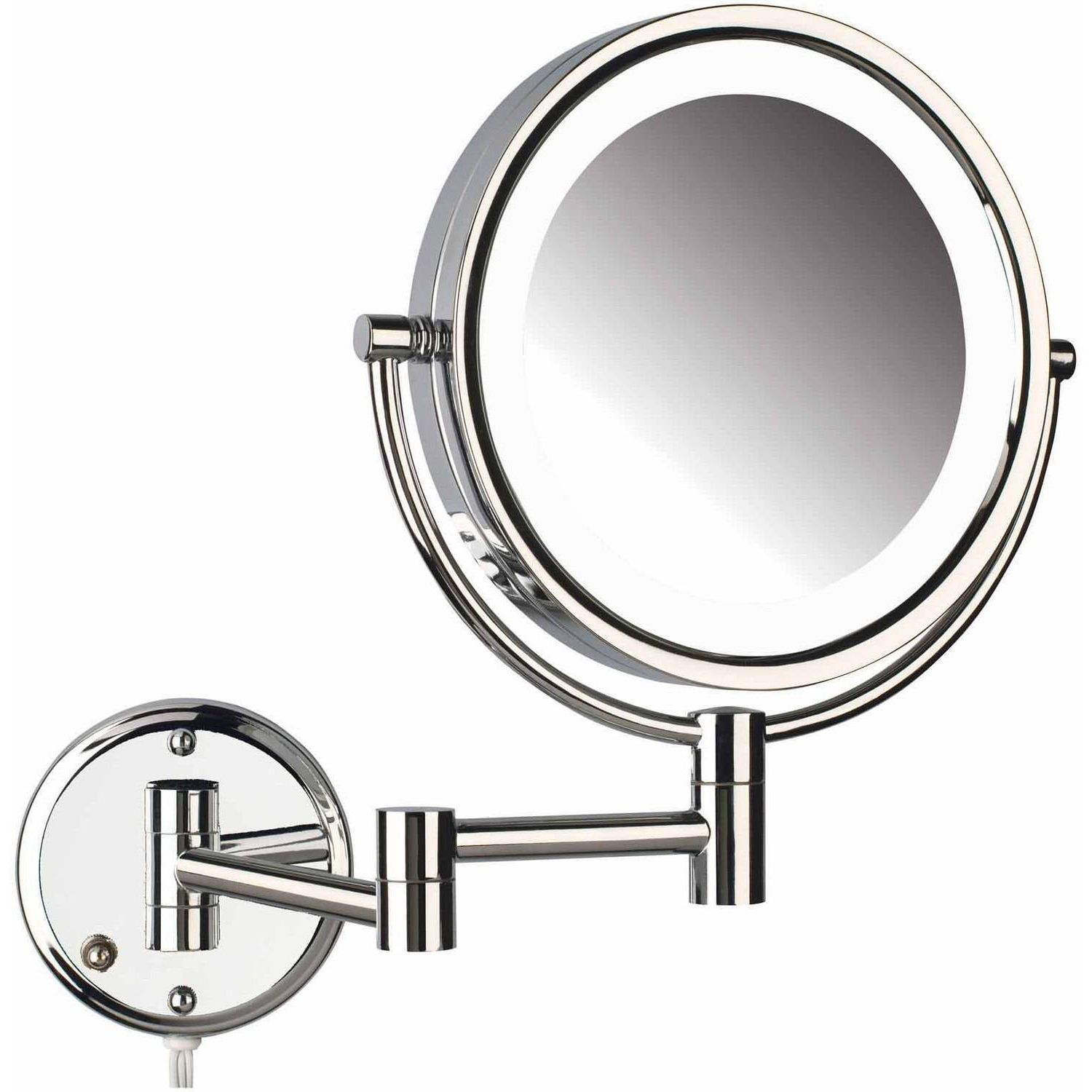 Jerdon Hl88cl 8.5" Led Lighted Wall Mount Makeup Mirror With 8x  Magnification, Chrome Finish With Regard To Most Recently Released Magnifying Wall Mirrors (Photo 10 of 20)