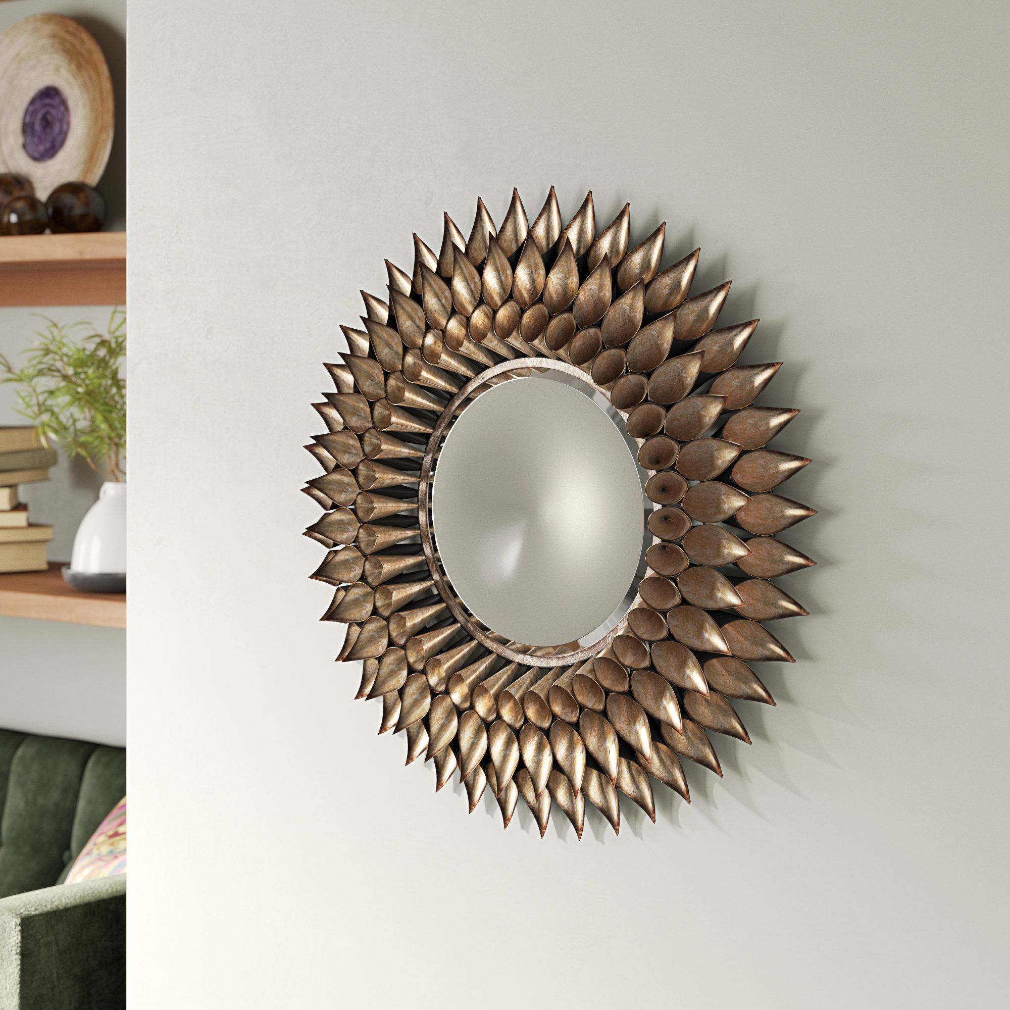 Karn Vertical Round Resin Wall Mirrors With Regard To Best And Newest Round Galvanized And Weathered Silver Decorative Wall Mirror (View 11 of 20)