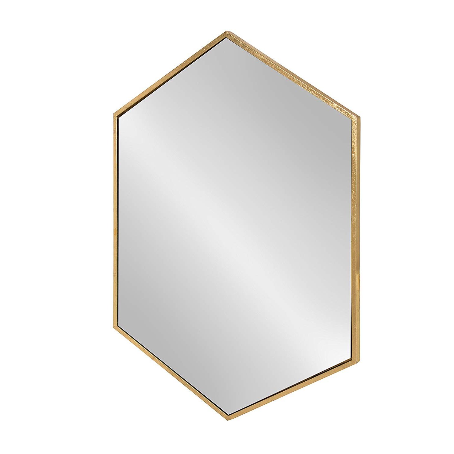 Kate And Laurel Mcneer Hexagon Metal Frame Wall Mirror With Gold Finish For  Bathrooms, Entryways, Bedrooms, And More, 31x22 Inches Intended For Most Popular Metal Framed Wall Mirrors (View 20 of 20)