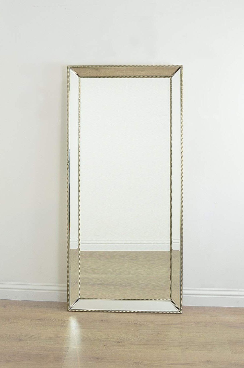 Large Venetian Wall Mirrors Regarding Current Large Silver Beaded Edge Modern Venetian Wall Mirror 5ft6 X 2ft6 (Photo 19 of 20)