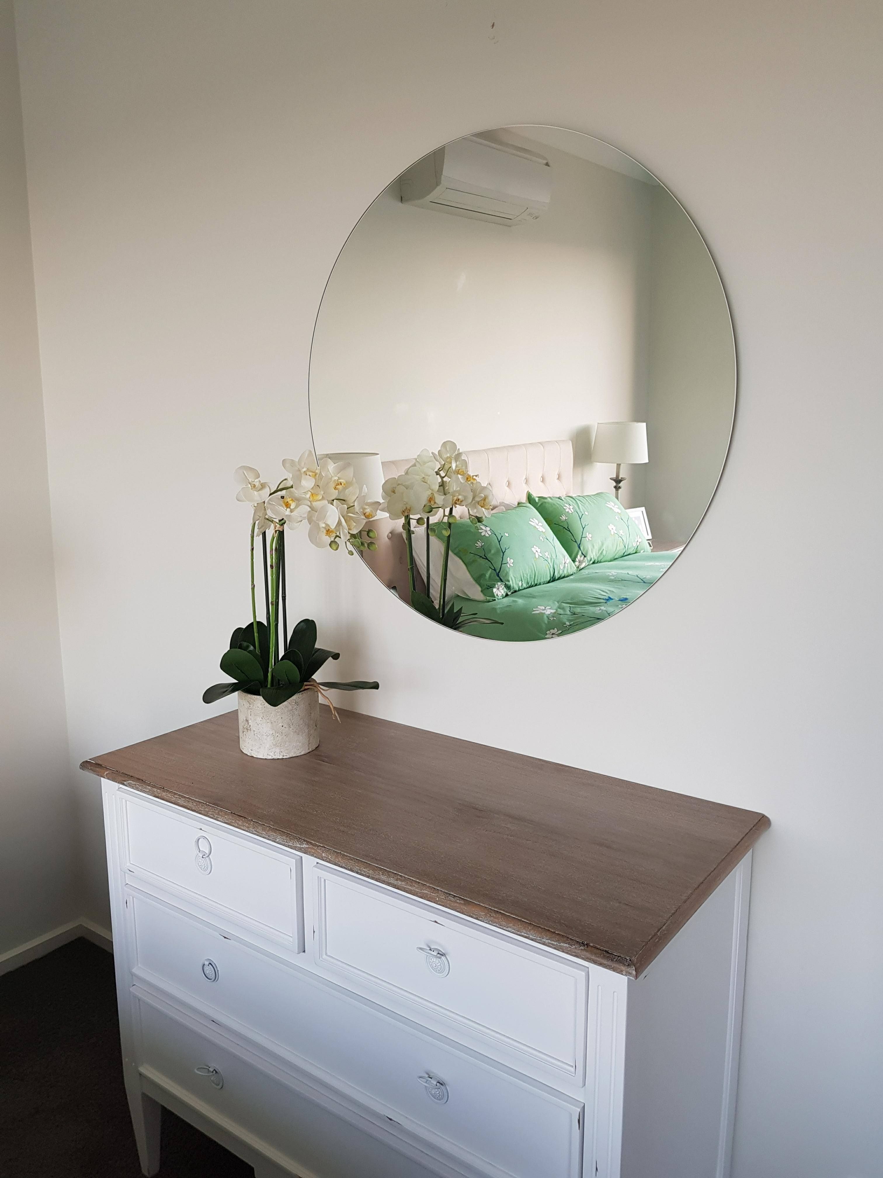 Large Wall Mirror Without Frame With Regard To Well Known Large Round Frameless Polished Edge Mirror Bathroom Or Feature 70cm (View 19 of 20)