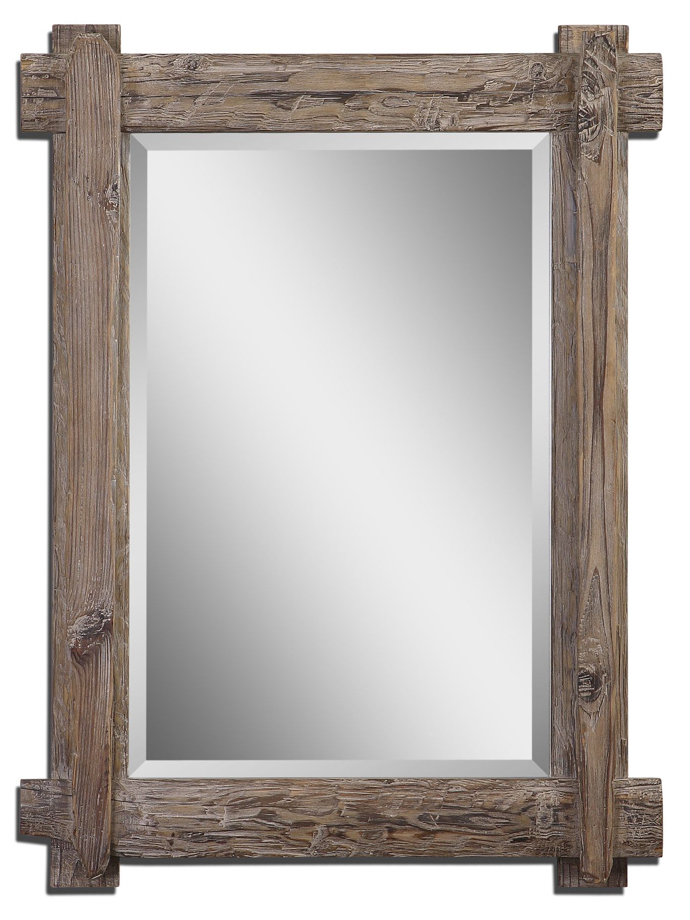 Longwood Rustic Beveled Accent Mirrors In Most Popular Wooden Traditional Beveled Accent Mirror (Photo 4 of 20)