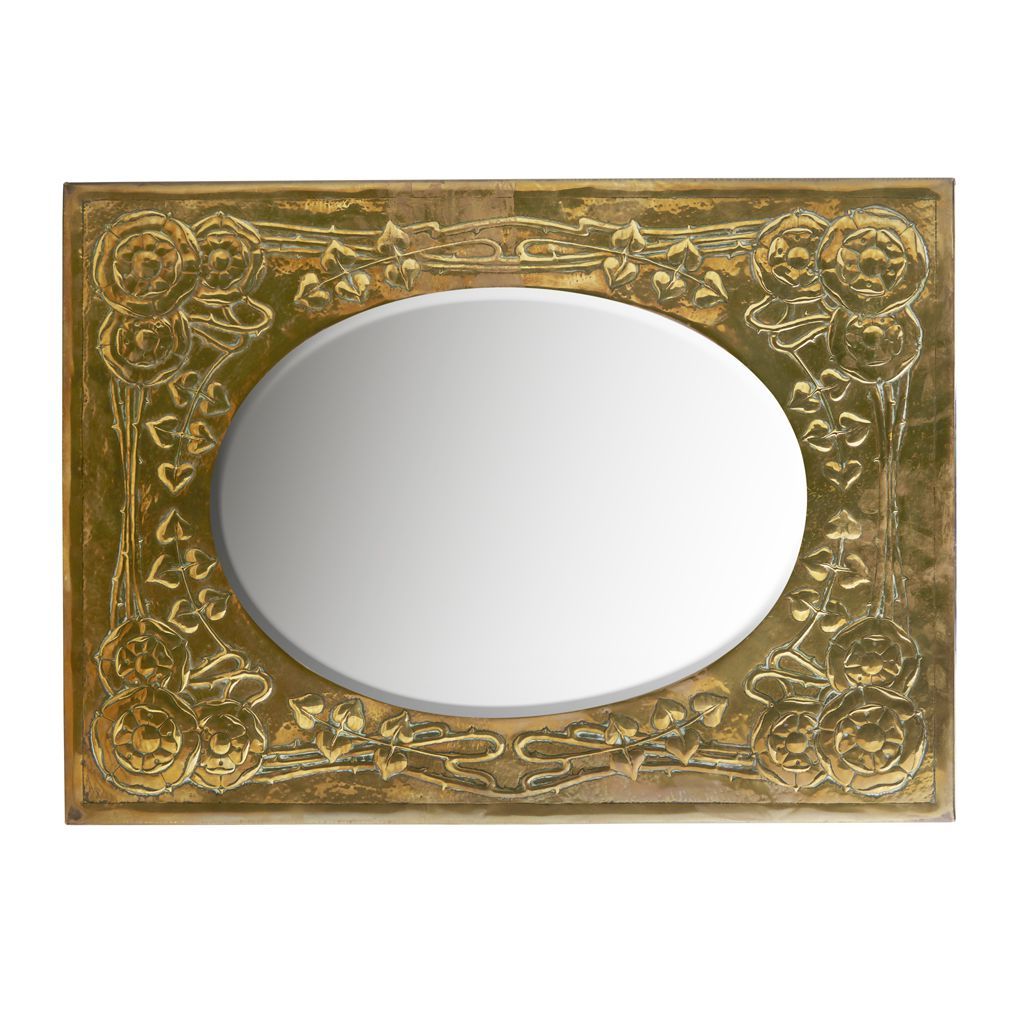Marion Wall Mirrors Within Most Recently Released Attributed To Marion Henderson Wilson Brass Embossed Wall Mirror (View 10 of 20)